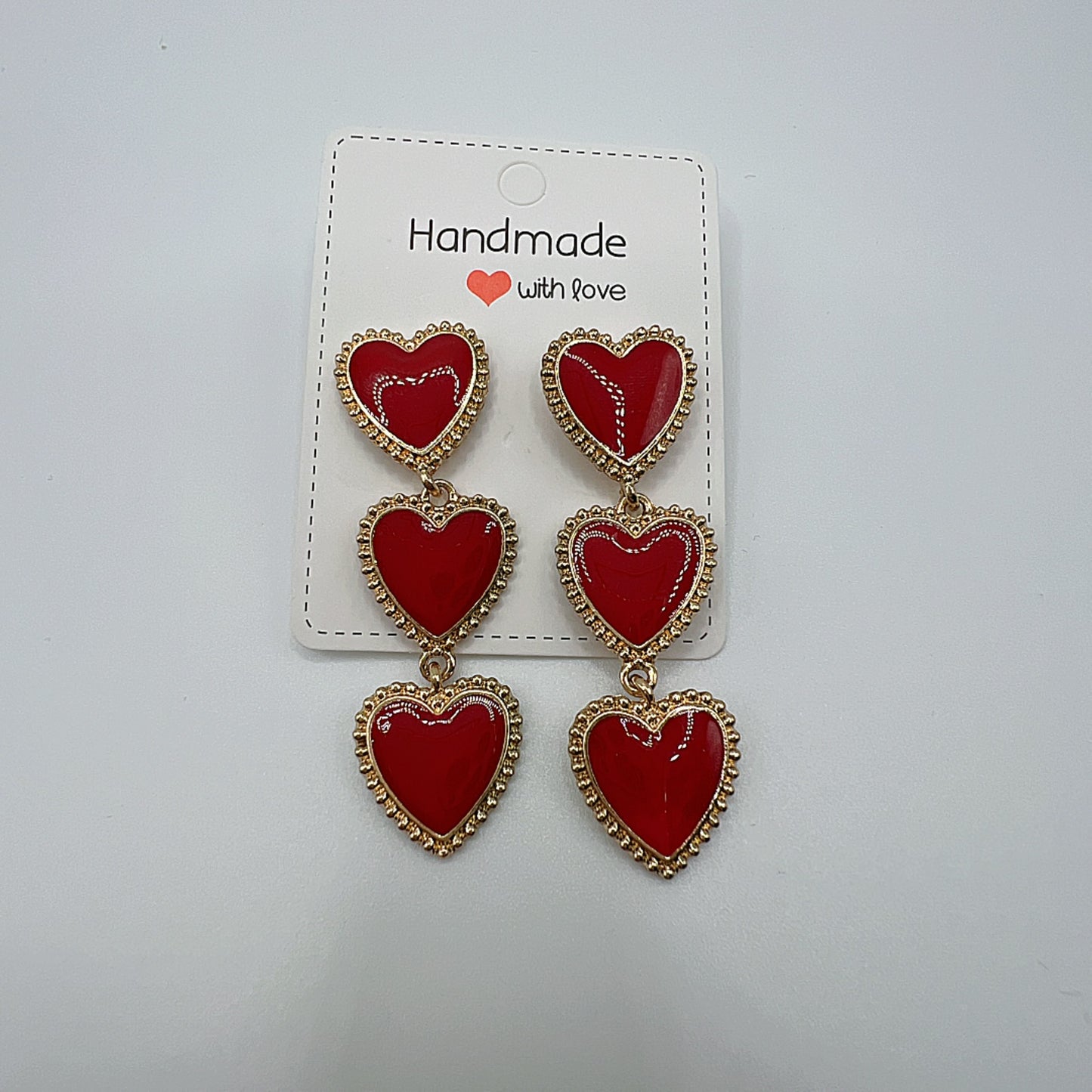 Triple Heart Earrings β Gold