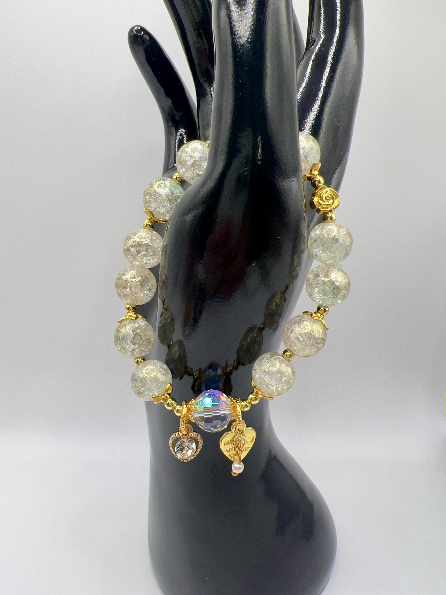 Stretchy Bead Bracelet with Cute Charms & Spacers