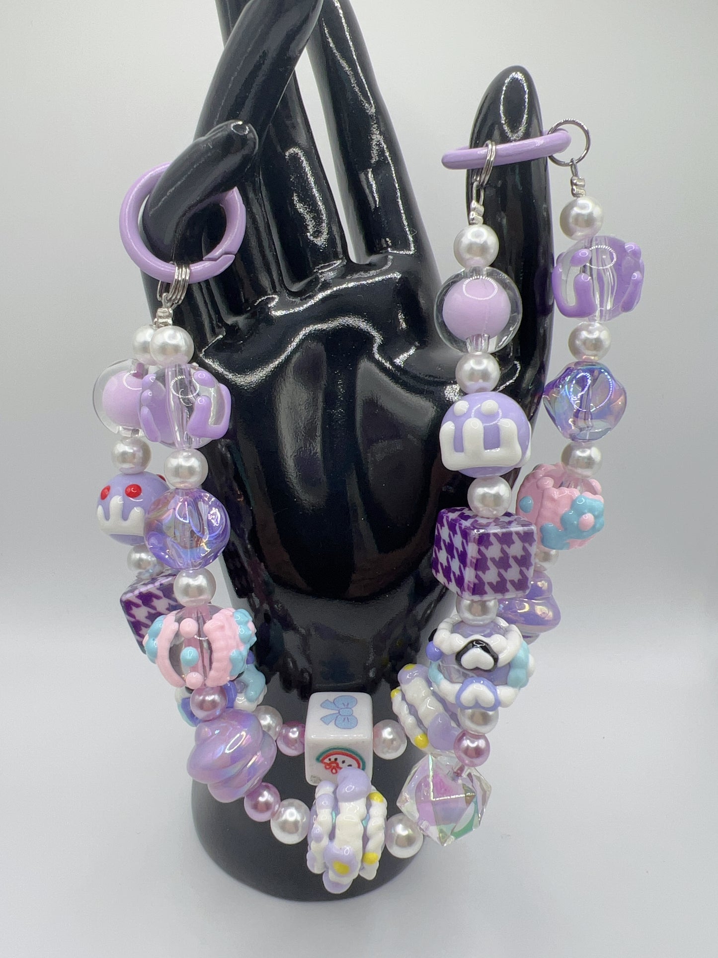 Double Layer Hand-Painted Bead Keychain / Bag Chain ā Detachable, 2-in-1 Design, 2 Styles
