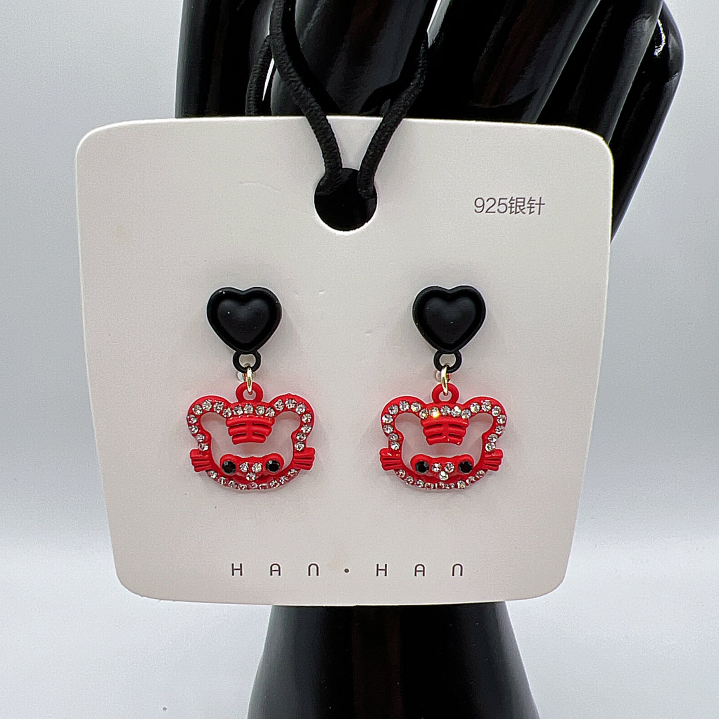 Red Tiger Drop Earrings – Bold Statement Jewelry