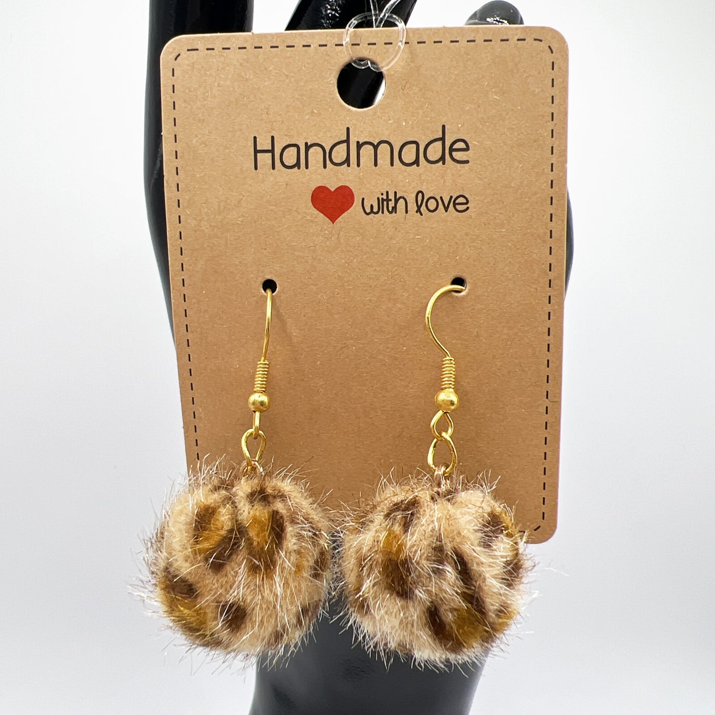 Leopard Print Large Pom-Pom Drop Earrings | Lightweight & Fashion-Forward | Bold Statement