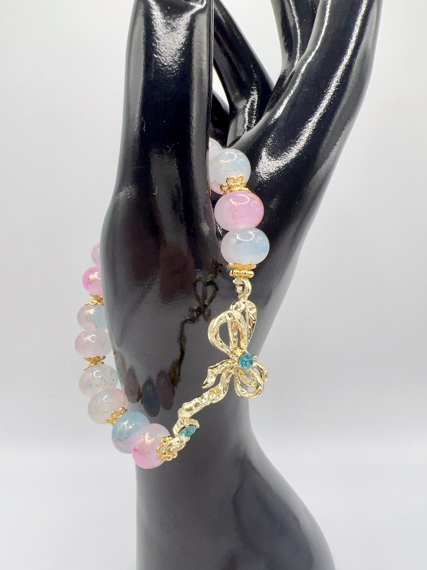 Bead Stretchy Bracelet with Cute Charms & Spacers β Handmade Jewelry