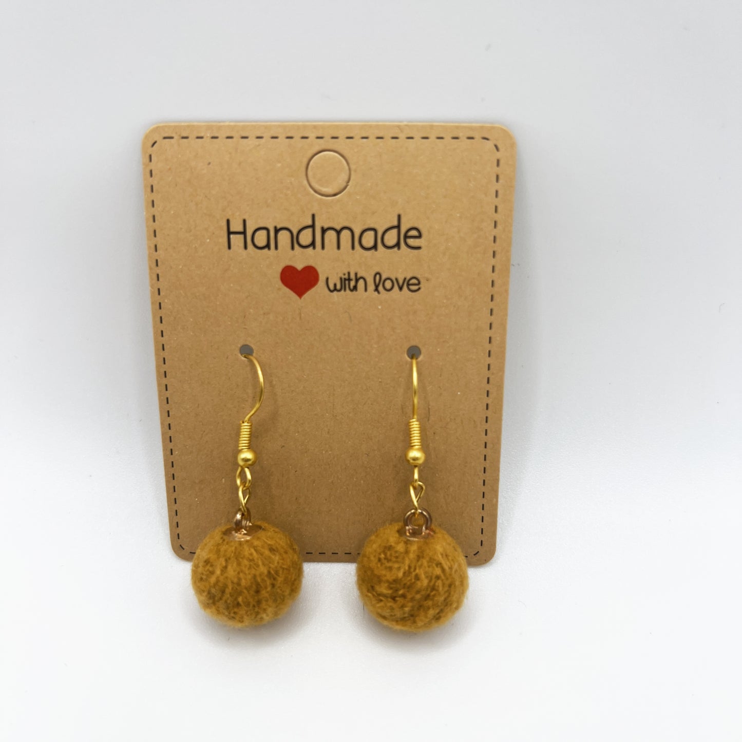 Yellow Fluffy Pom-Pom Drop Earrings | Lightweight & Playful | Soft Statement