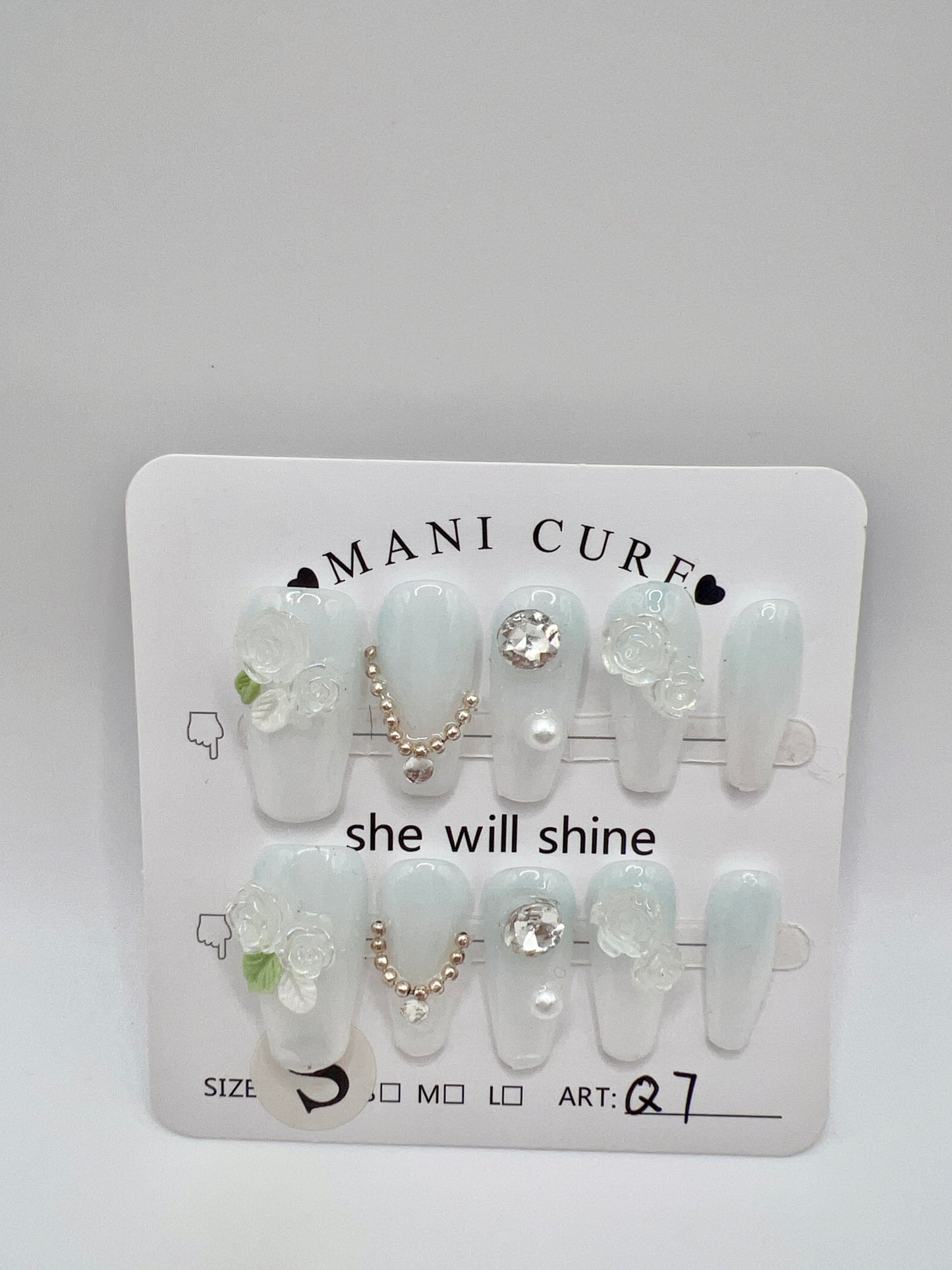 5 Sets Medium Coffin Press-On Nails Simple Style