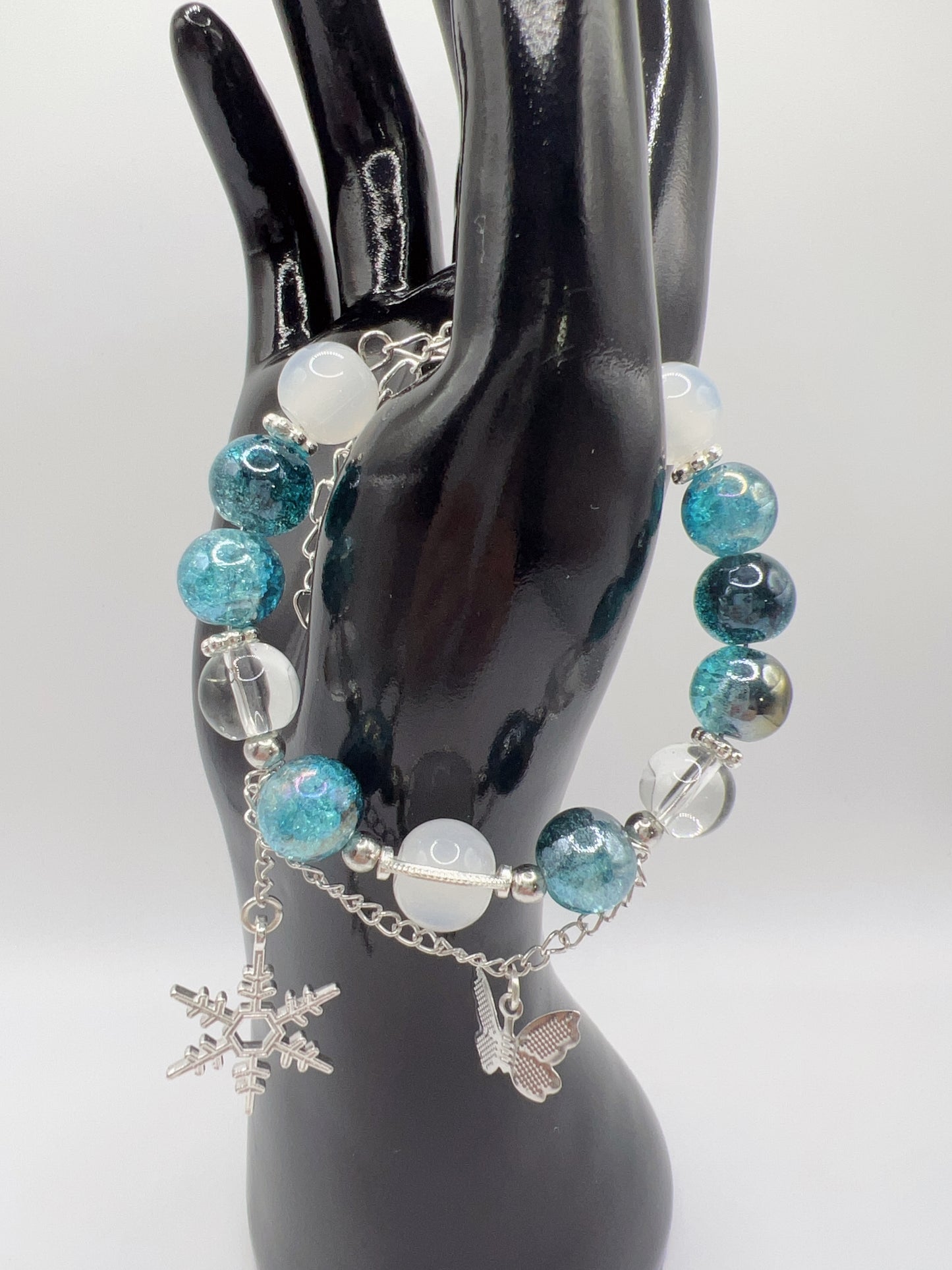 Adjustable Glass or Acrylic Bead Bracelet with Cute Charms & Spacers β Handmade Jewelry