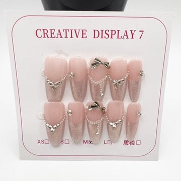 Luxury Rhinestone Press-On Nails β Medium Size