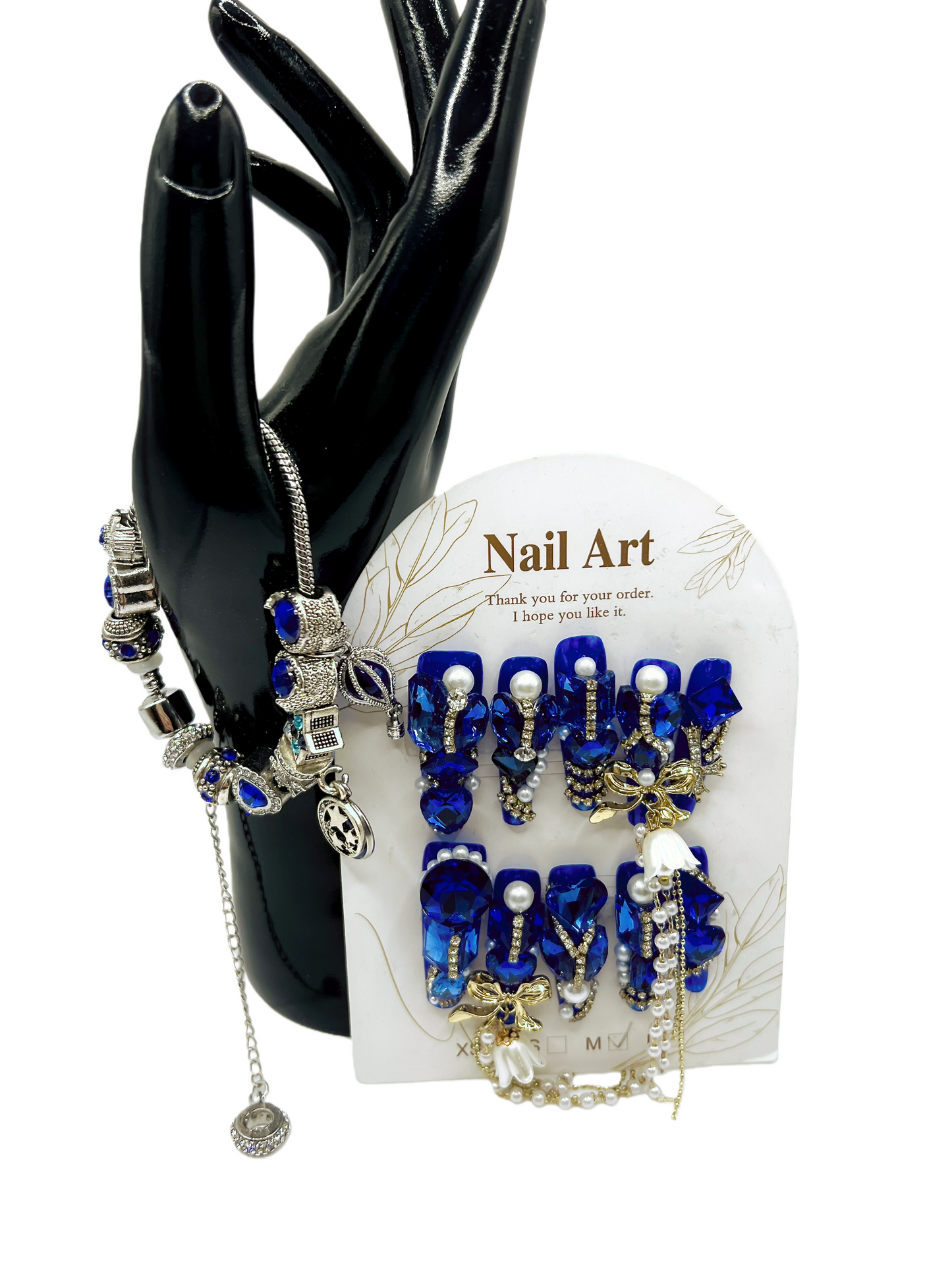 Luxury Press-On Nails with Matching Bracelets β Elegant, Effortless Glamour | Medium Size