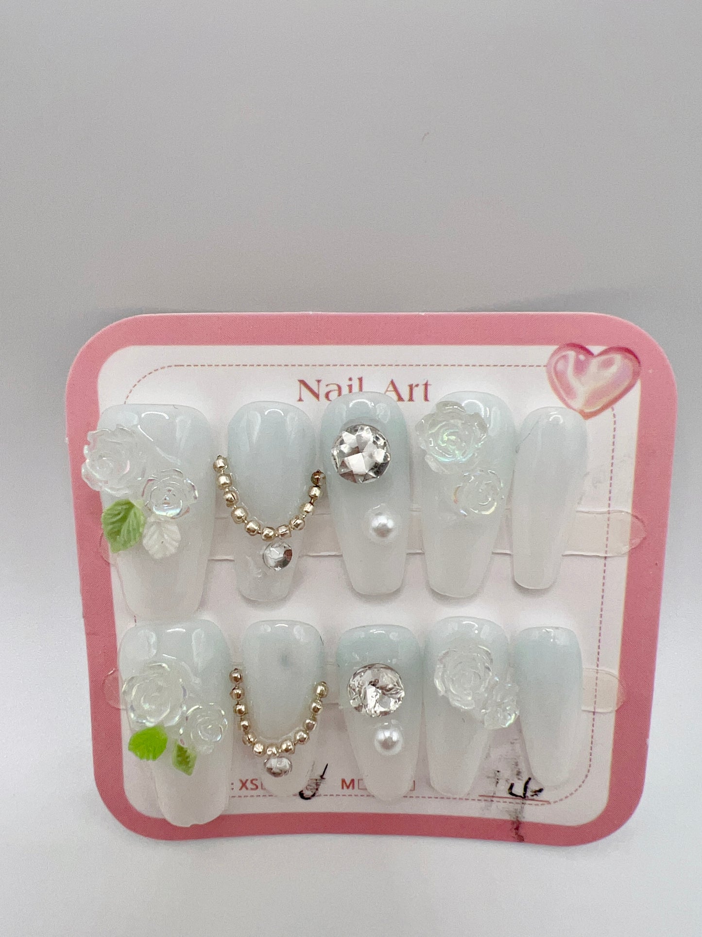 5 Sets Medium Coffin Press-On Nails Simple Style