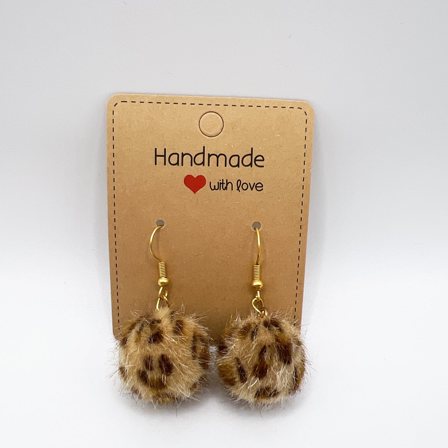 Leopard Print Large Pom-Pom Drop Earrings | Lightweight & Fashion-Forward | Bold Statement