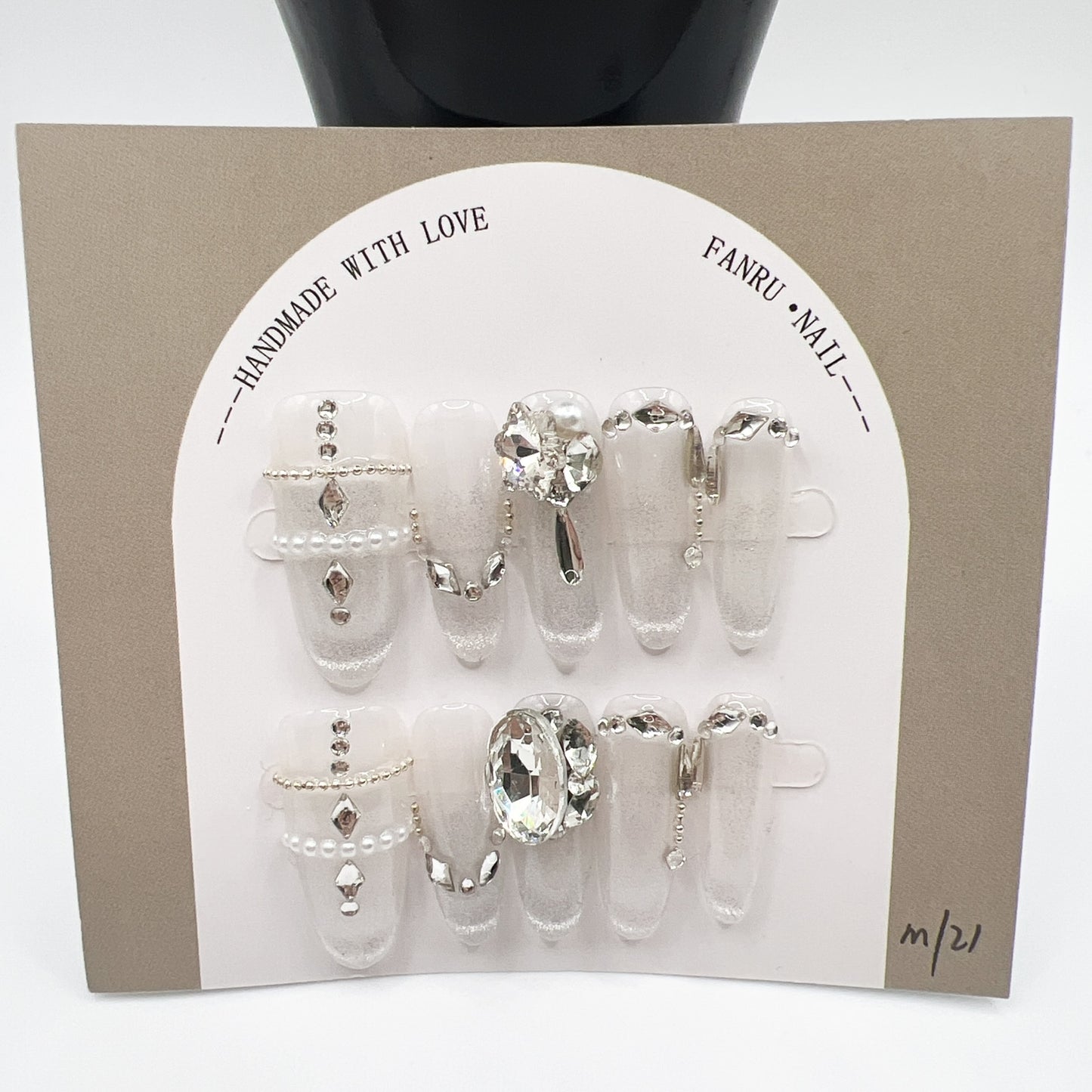 Luxury Rhinestone Press-On Nails β Medium Size