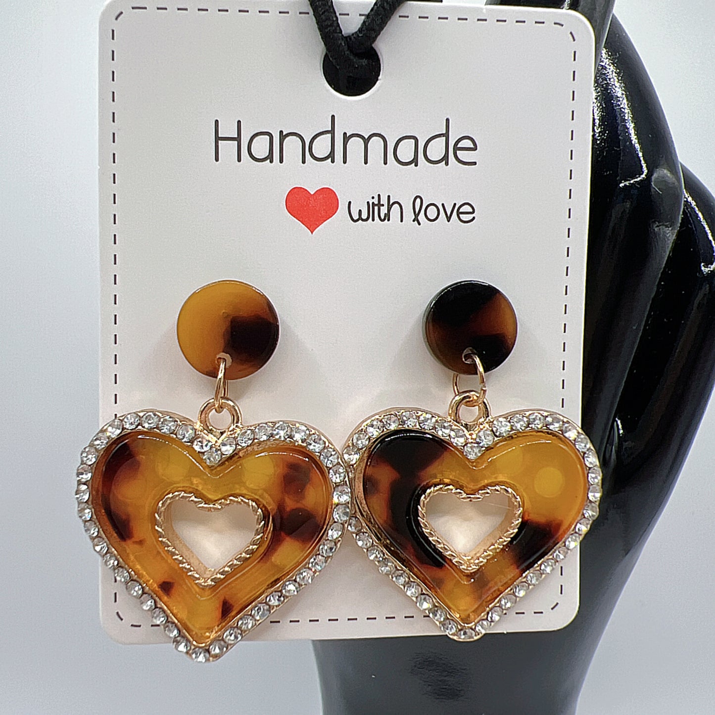 Acetate Heart-Shaped Leopard Print Earrings | Chic & Captivating | Trendy Animal Style
