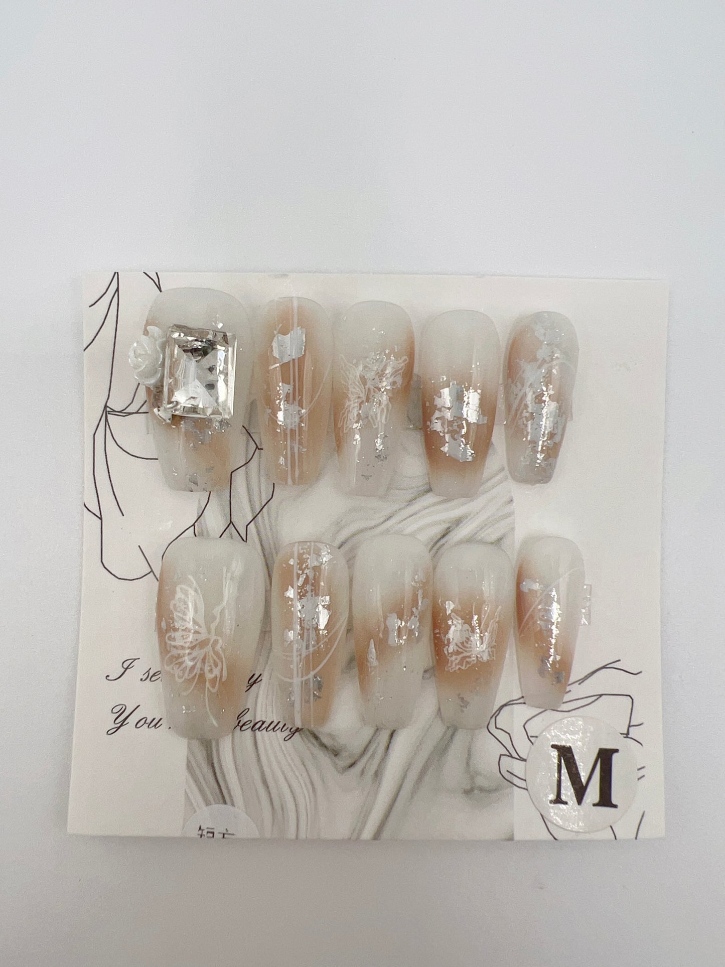Medium Coffin Press On Nails Simple Style β 9 Designs, Medium Size