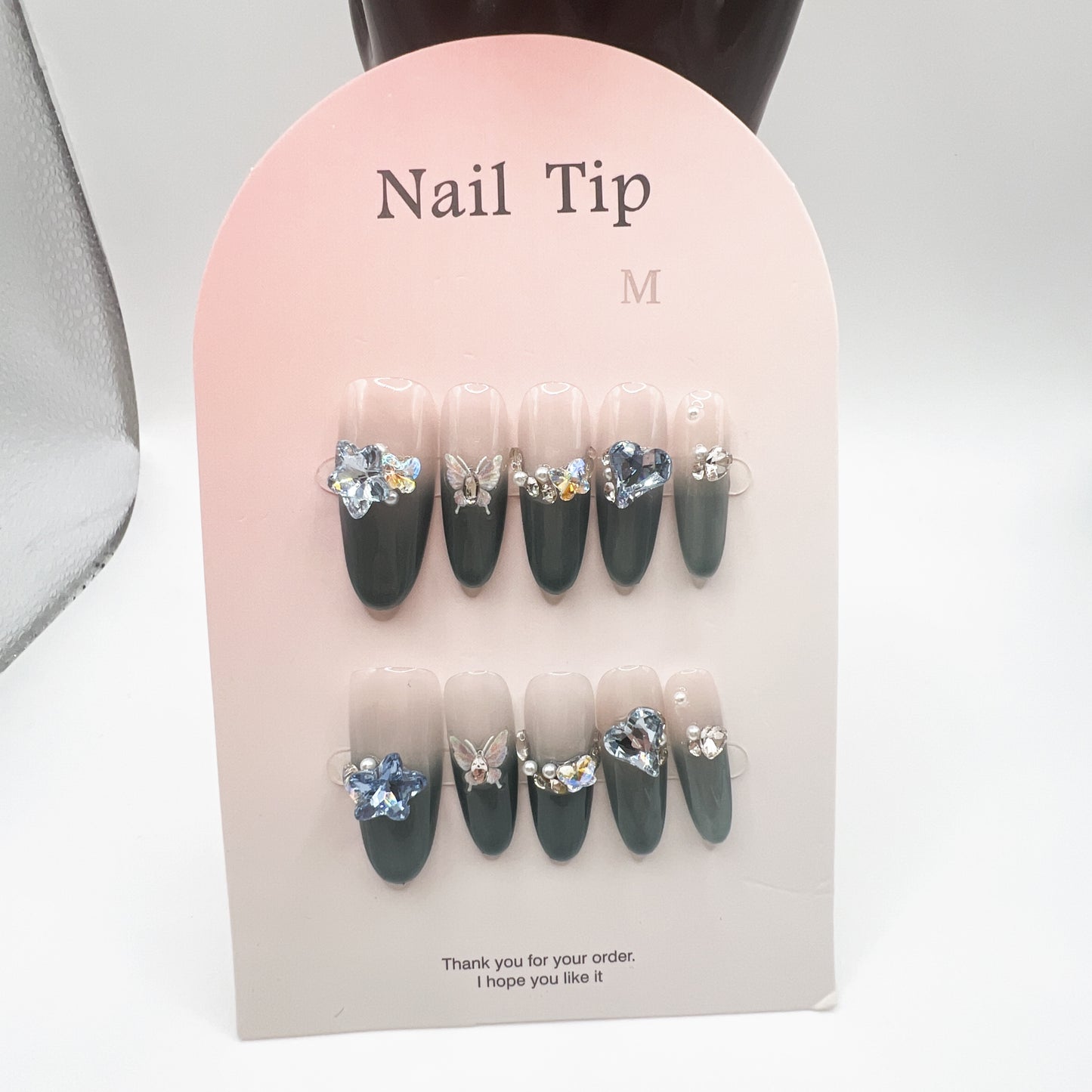 Luxury Rhinestone Press-On Nails β Medium Size