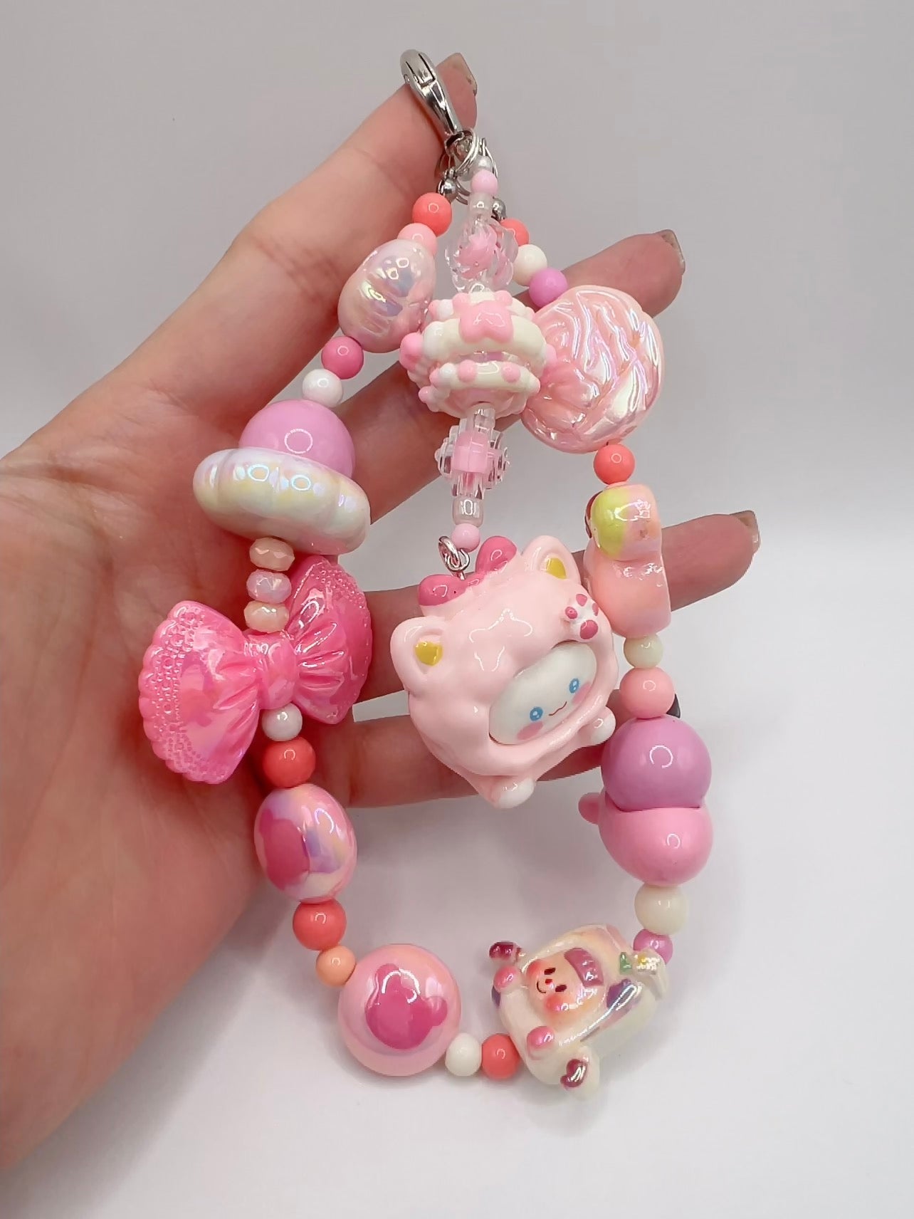 Handmade Kawaii Beaded Keychain / Bag Chain / Phone Chain with Cute Cartoon Pendant