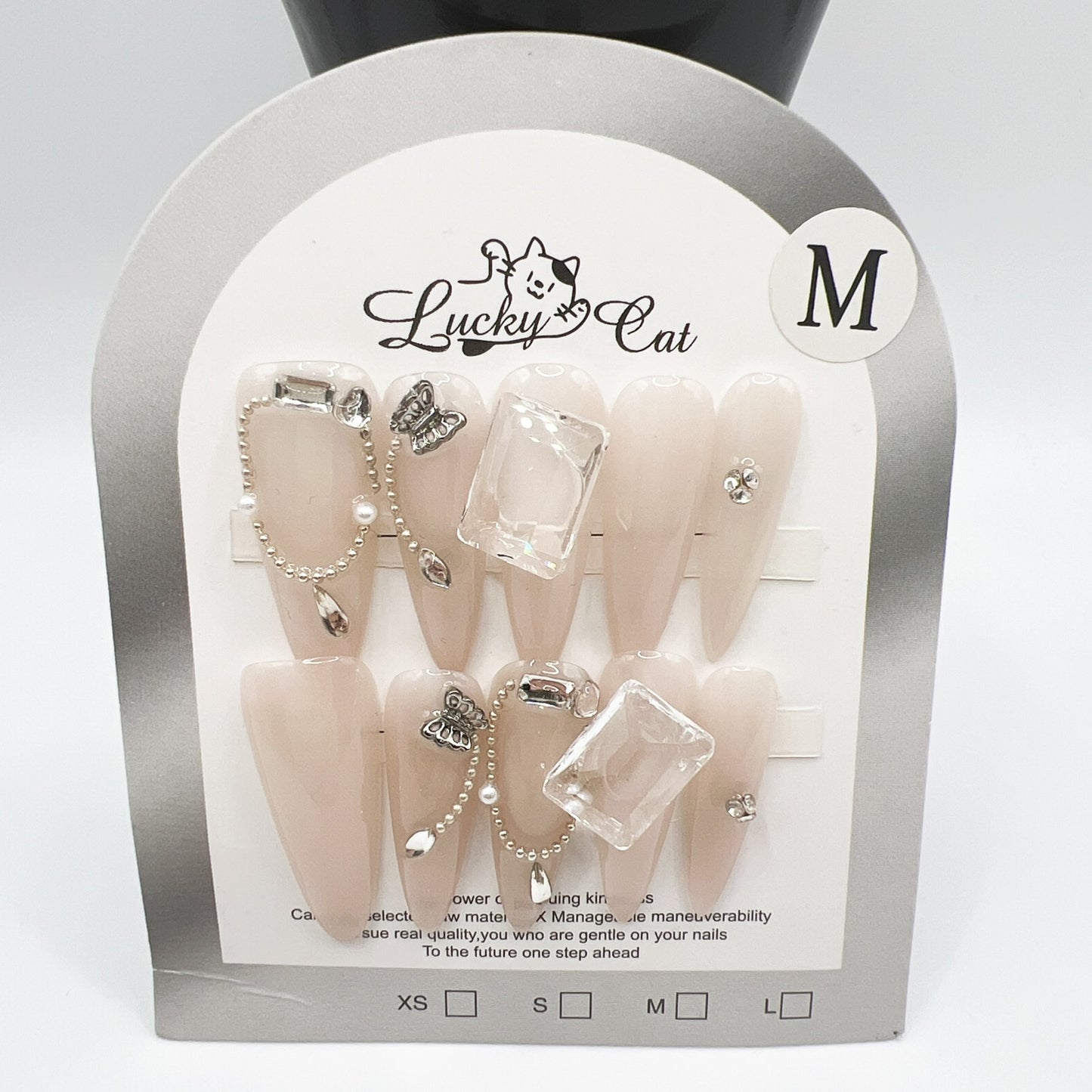 Luxury Charms Press-On Nails β Medium Size-stiletto shape