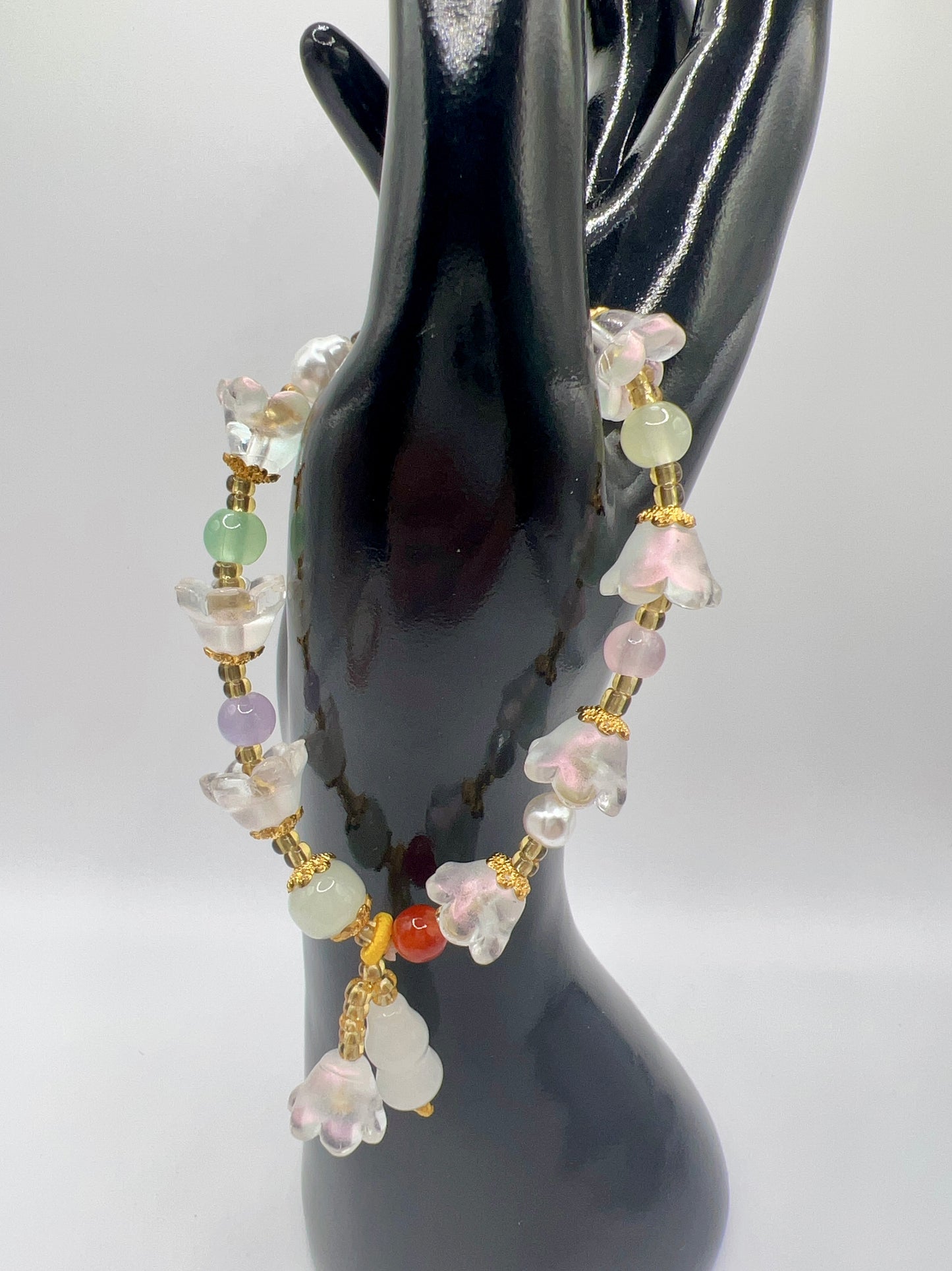 Stretchy Glass or Acrylic Bead Bracelet with Cute Charms & Spacers β Handmade Jewelry