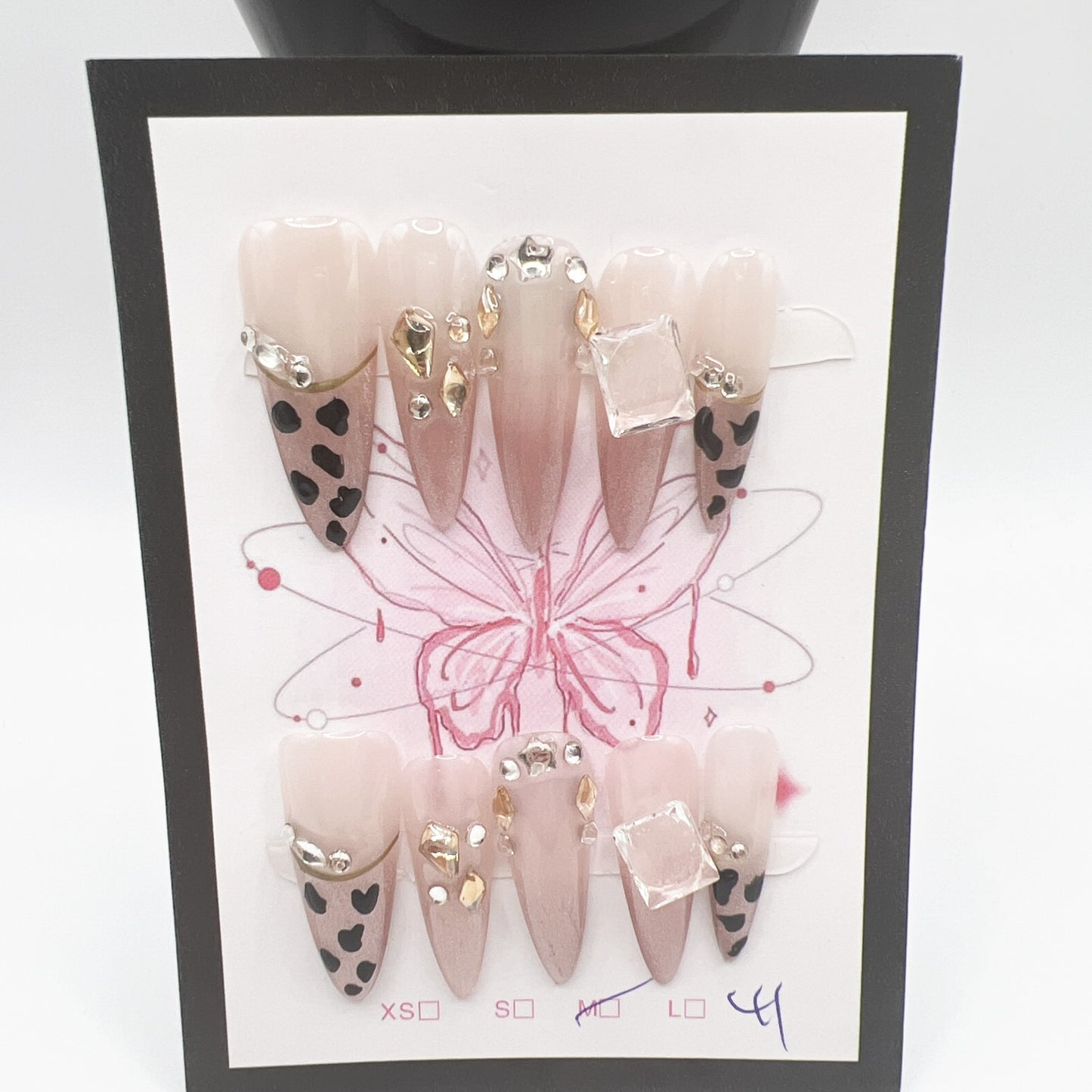 Luxury Charms Press-On Nails β Medium Size-stiletto shape