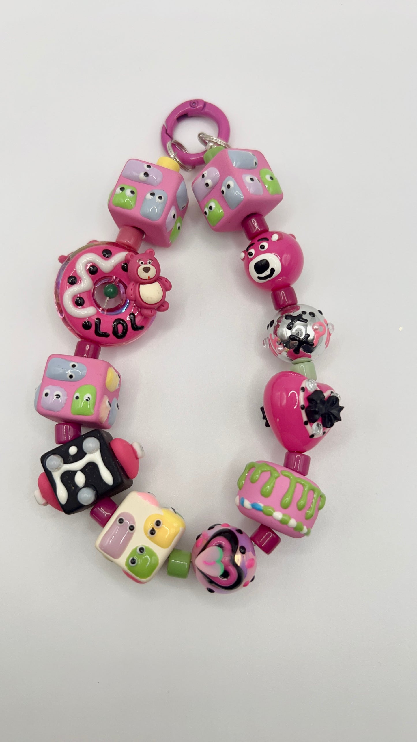 Handmade Painted Beaded Cute Keychain / Bag Chain / Phone Chain