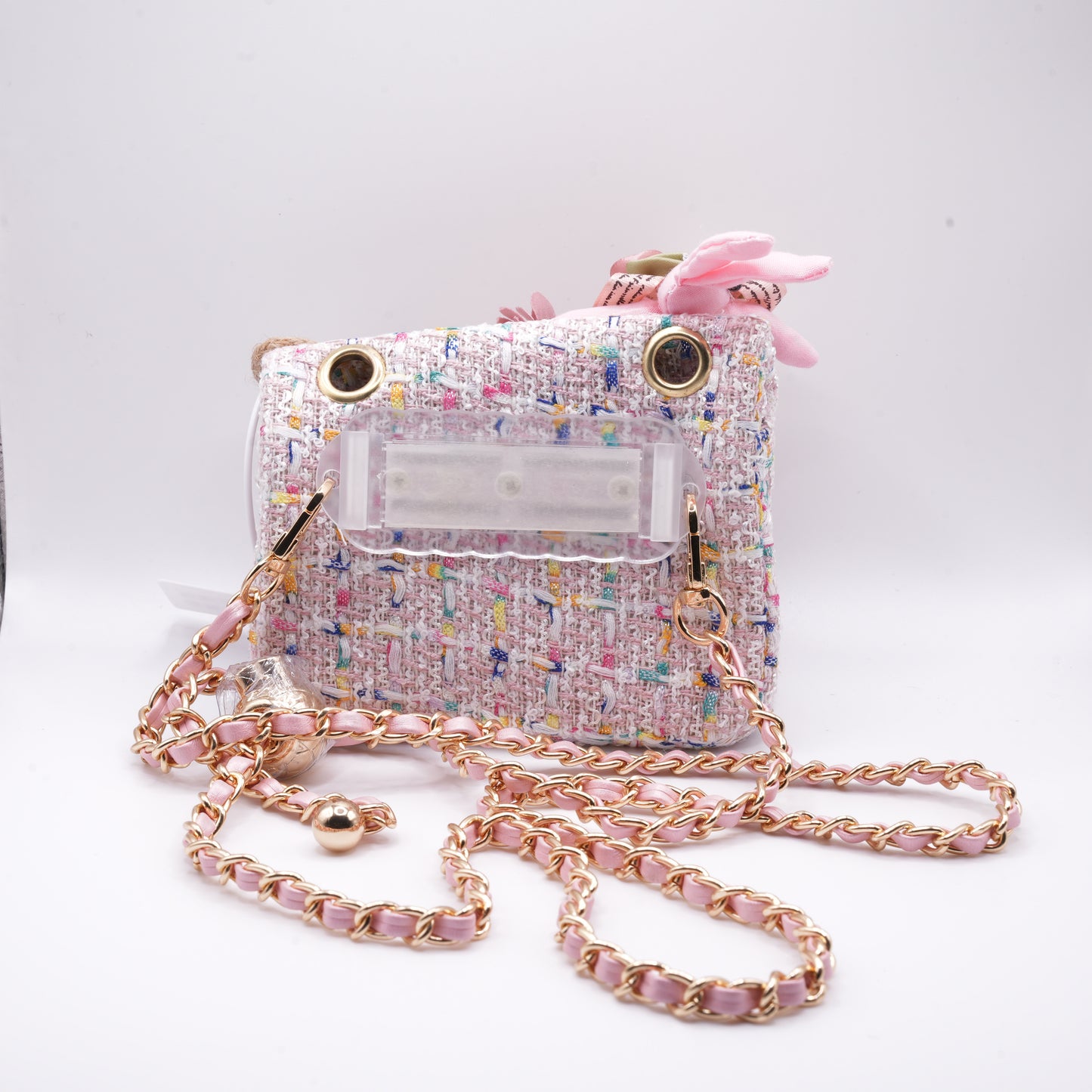 Bunny Bag Phone Holder Pink with Long Chain Unique Design Fun Accessory for Any Outfit