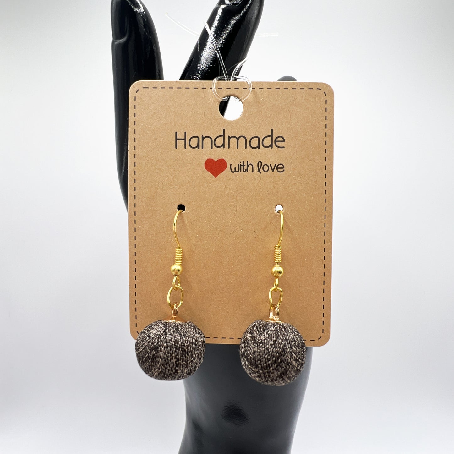 Gray-Brown Plaid Drop Earrings | Lightweight & Stylish | Classic Chic