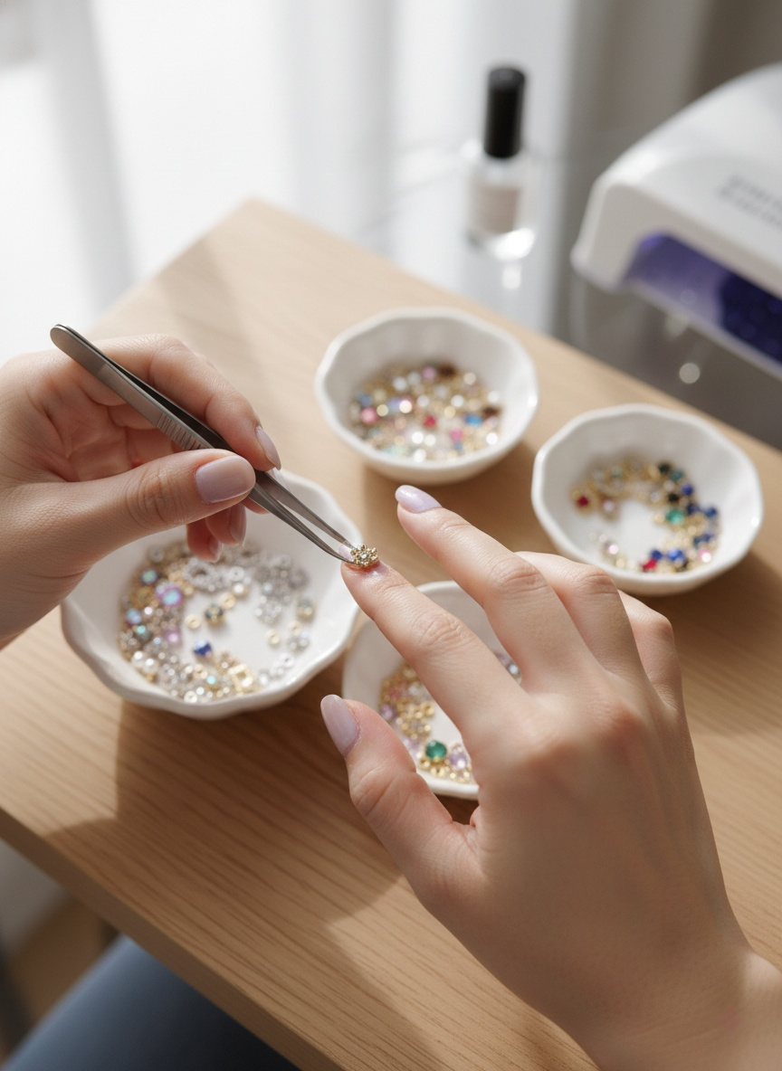 170pcs Nail Charms, Luxury Alloy and Rhinestones with Nail Gems