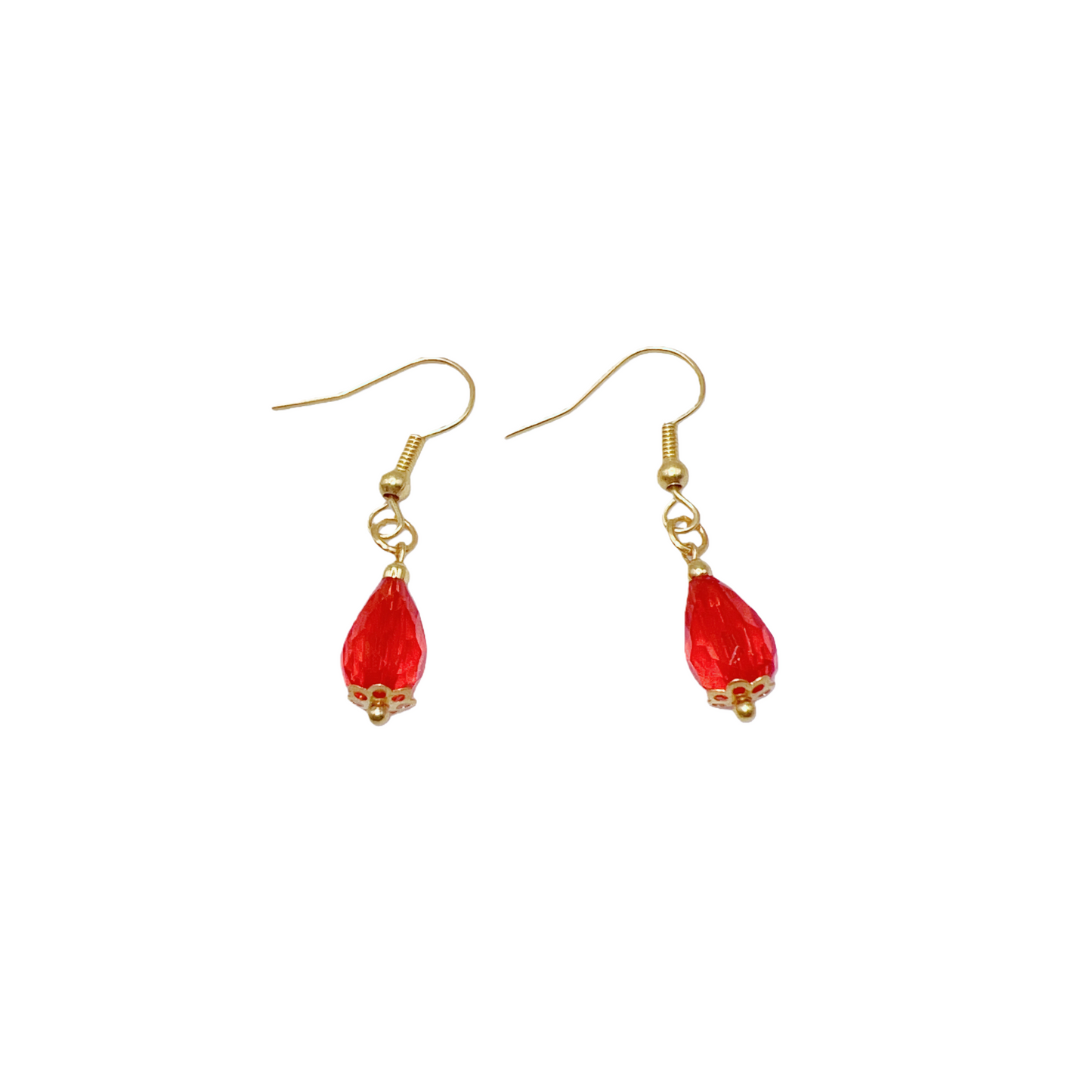Elegant Gold-Tone Earrings with Yellow Drop