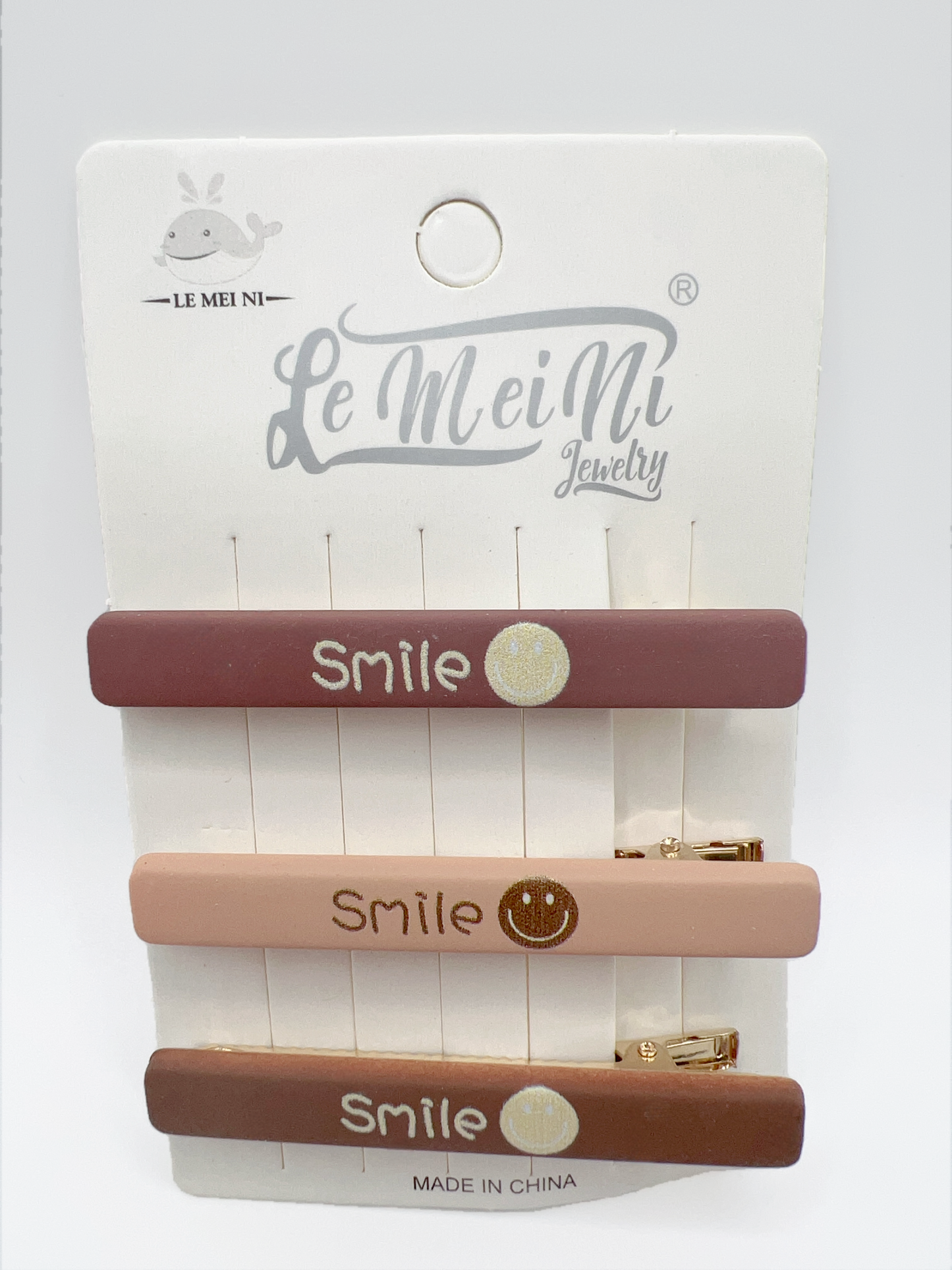 Handmade Smiley Face Hair Clip & Ruched Hair Tie Set