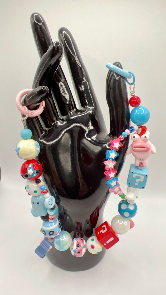 Handmade Painted Beaded Cute Keychain / Bag Chain / Phone Chain