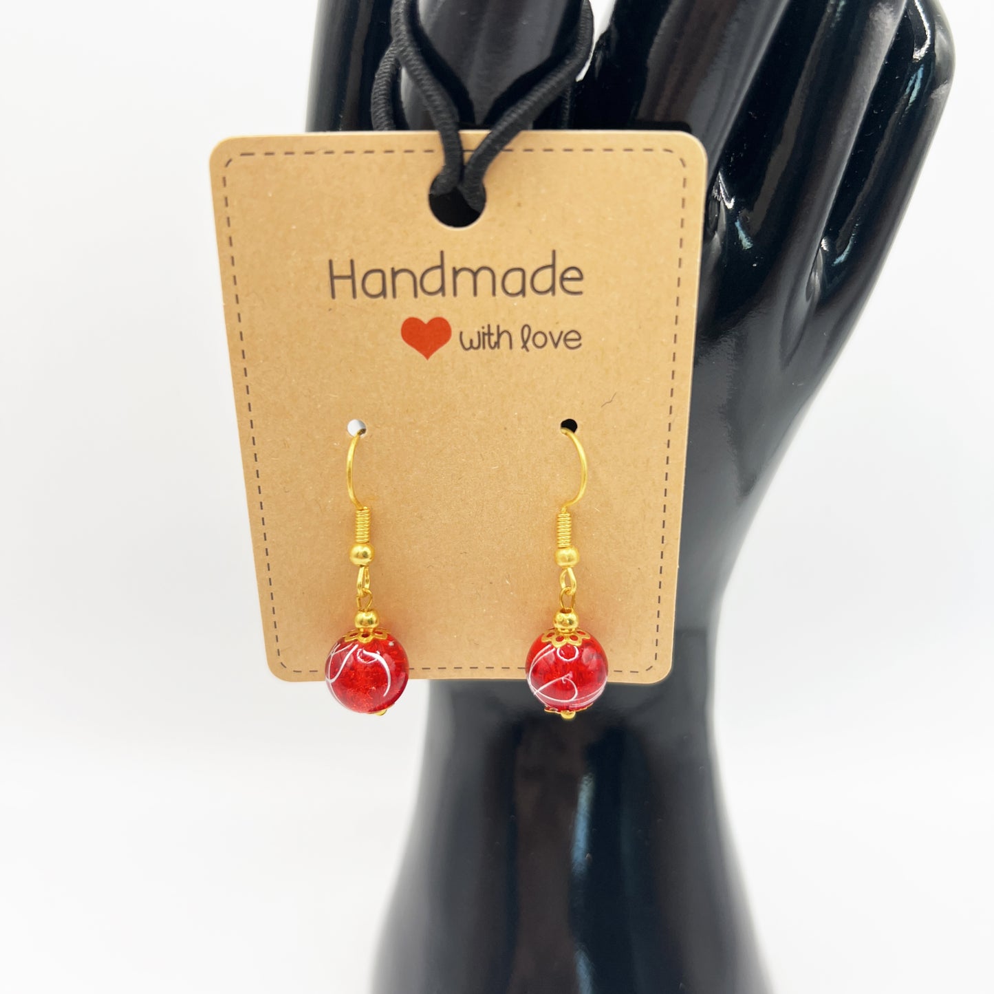 Colorful Glass Bead Earrings – Gold Tone Boho Statement Jewelry