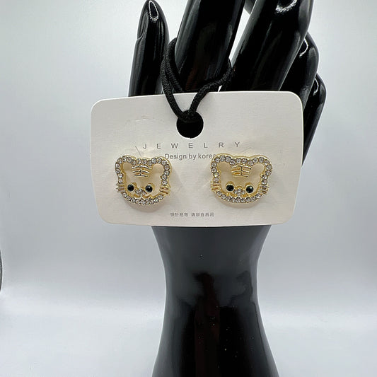 Rhinestone Tiger Stud Earrings – Sparkling Animal Jewelry