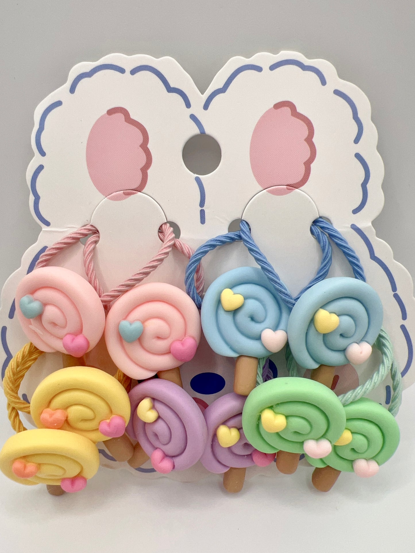 Mix Cartoon Hair Tie Set – 10pcs (5 Pairs), Cute for Girls & Gift
