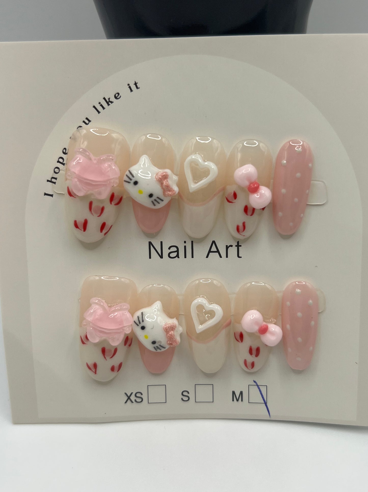 Kitty Press on nails - M size