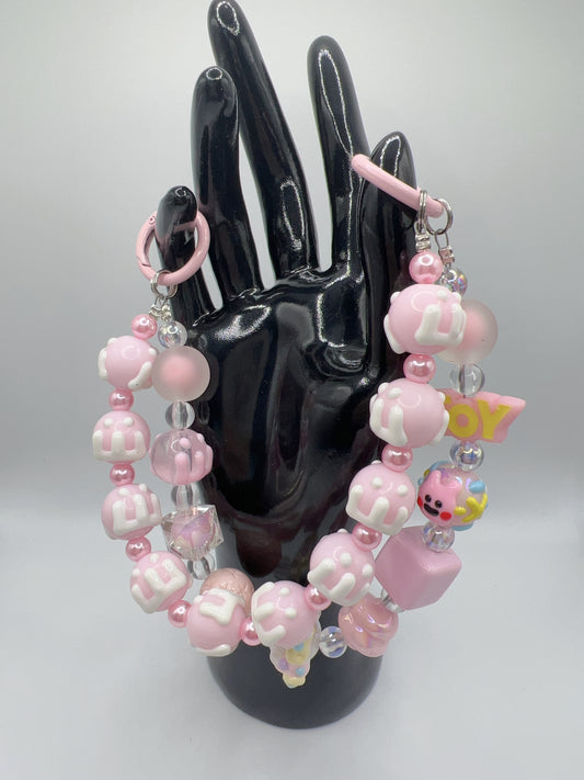 Double Layer Hand-Painted Bead Keychain / Bag Chain – Detachable, 2-in-1 Design, 2 Styles