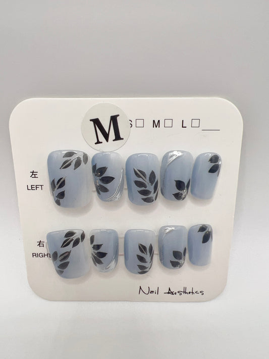 3 Sets Short Square Press On Nails Simple design – Medium Size