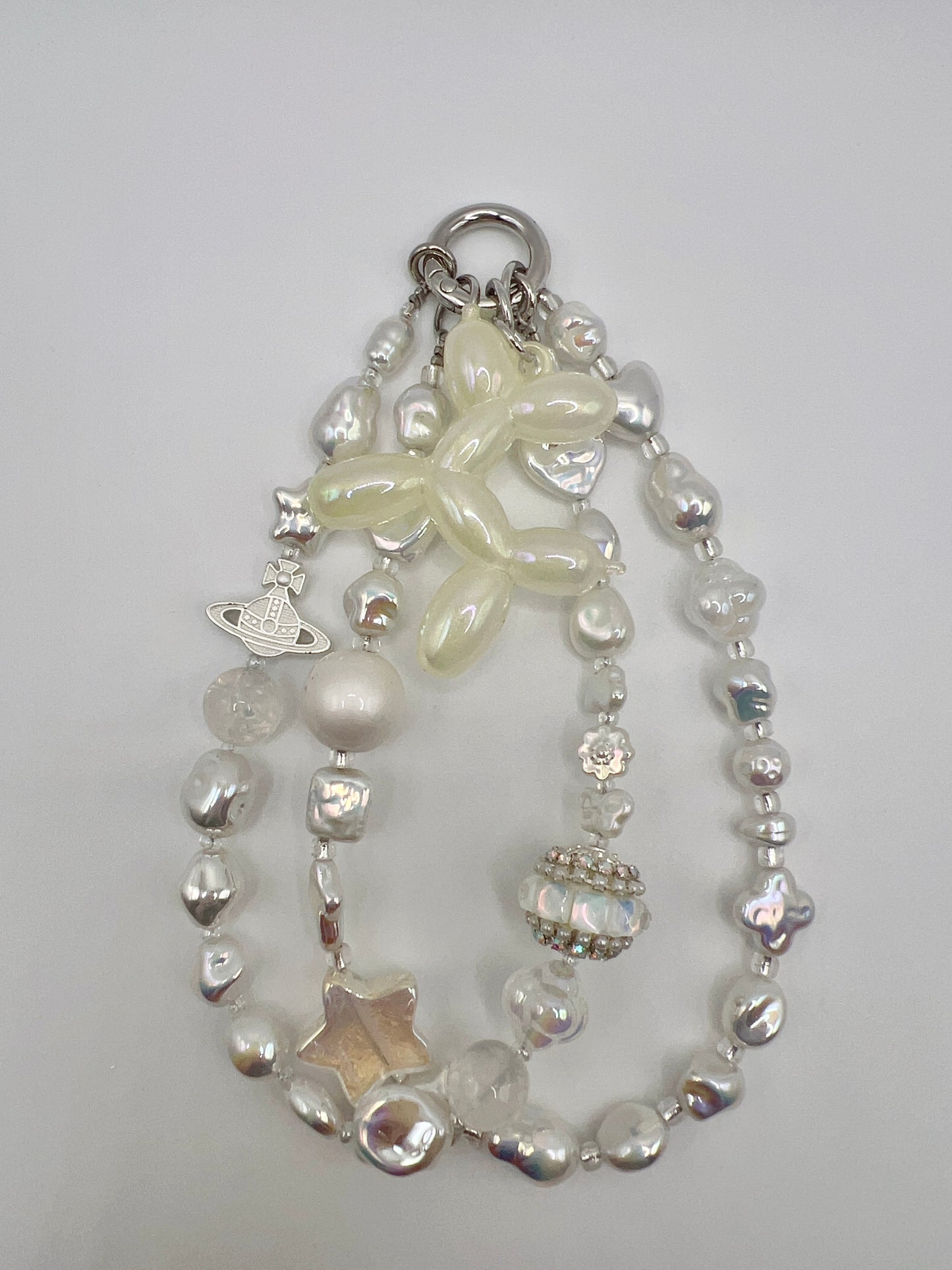 Baroque Style Keychain/Bag Chain/Phone Chain with Dog Pendant