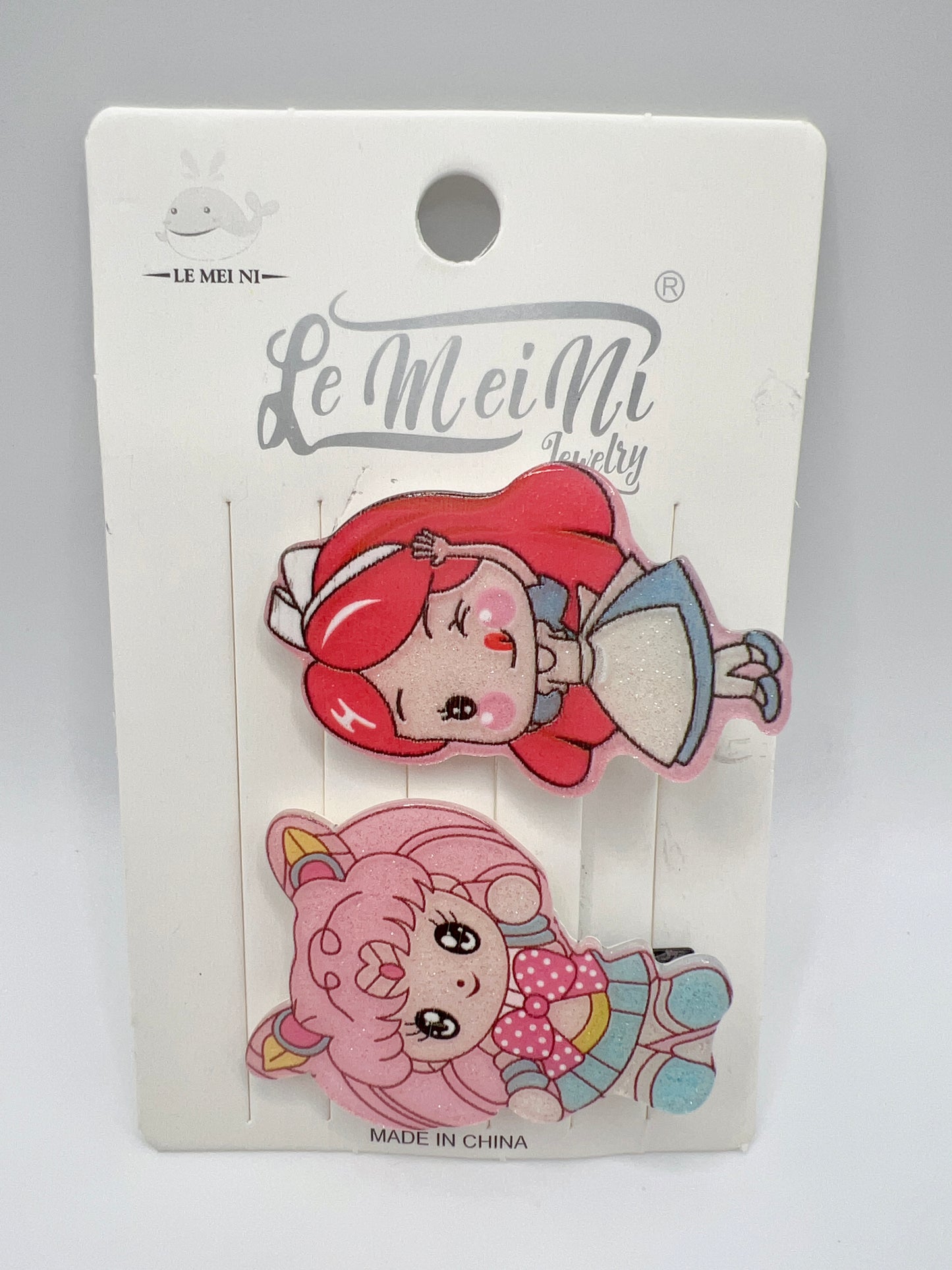Acrylic Cartoon and Flower Hair Clip – 2pcs a Set, Cute for Girls & Gift