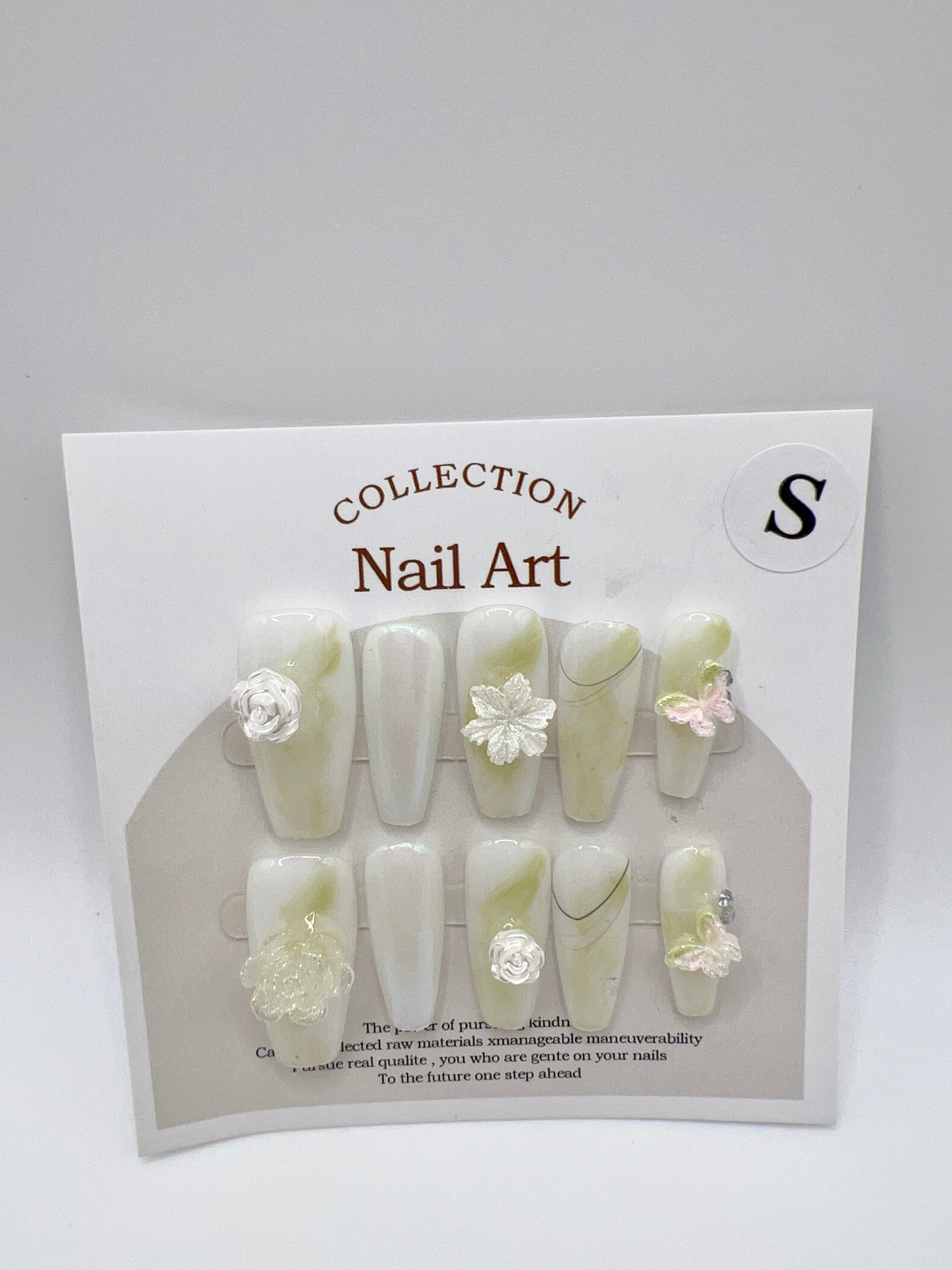 5 Sets Medium Coffin Press-On Nails Simple Style
