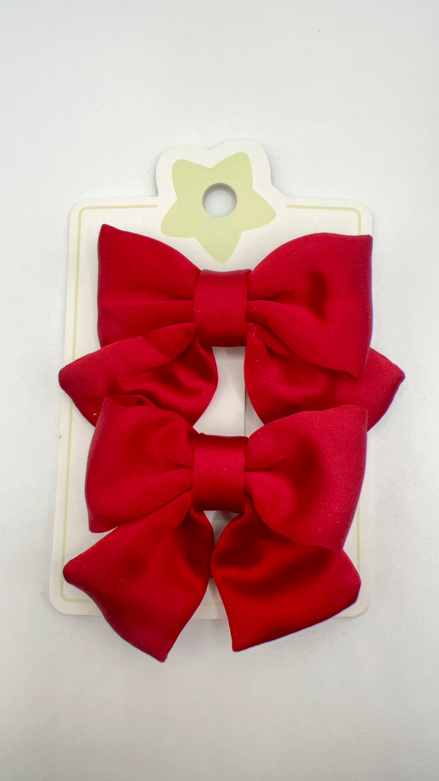 Handmade Red Satin Bow Hair Clip – 2pcs Set, Cute for Girls & Gift Idea