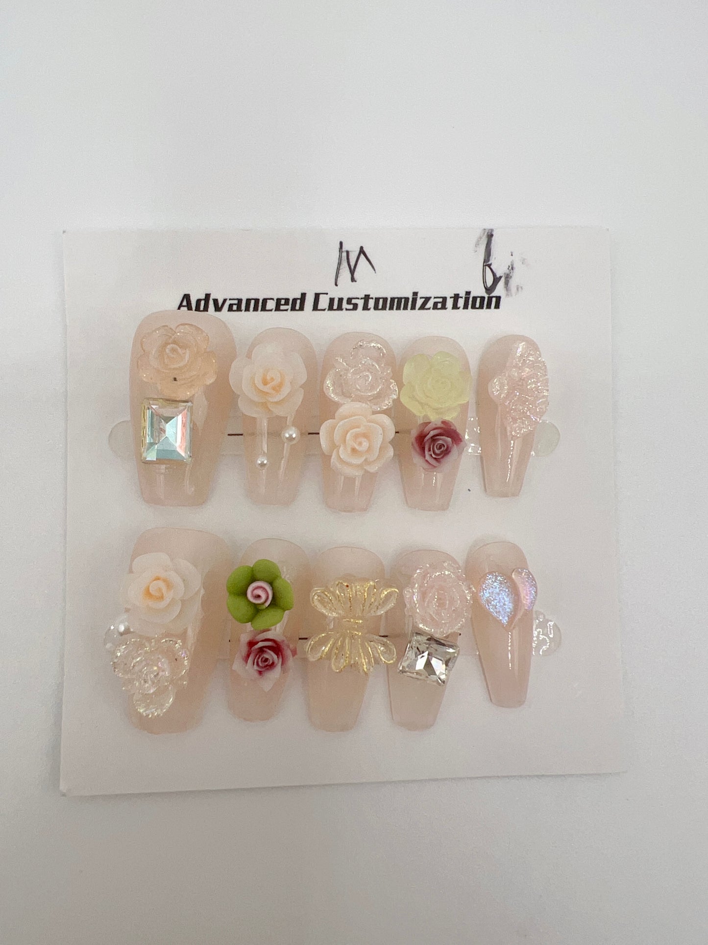 Medium Coffin Press On Nails Simple Style – 9 Designs, Medium Size
