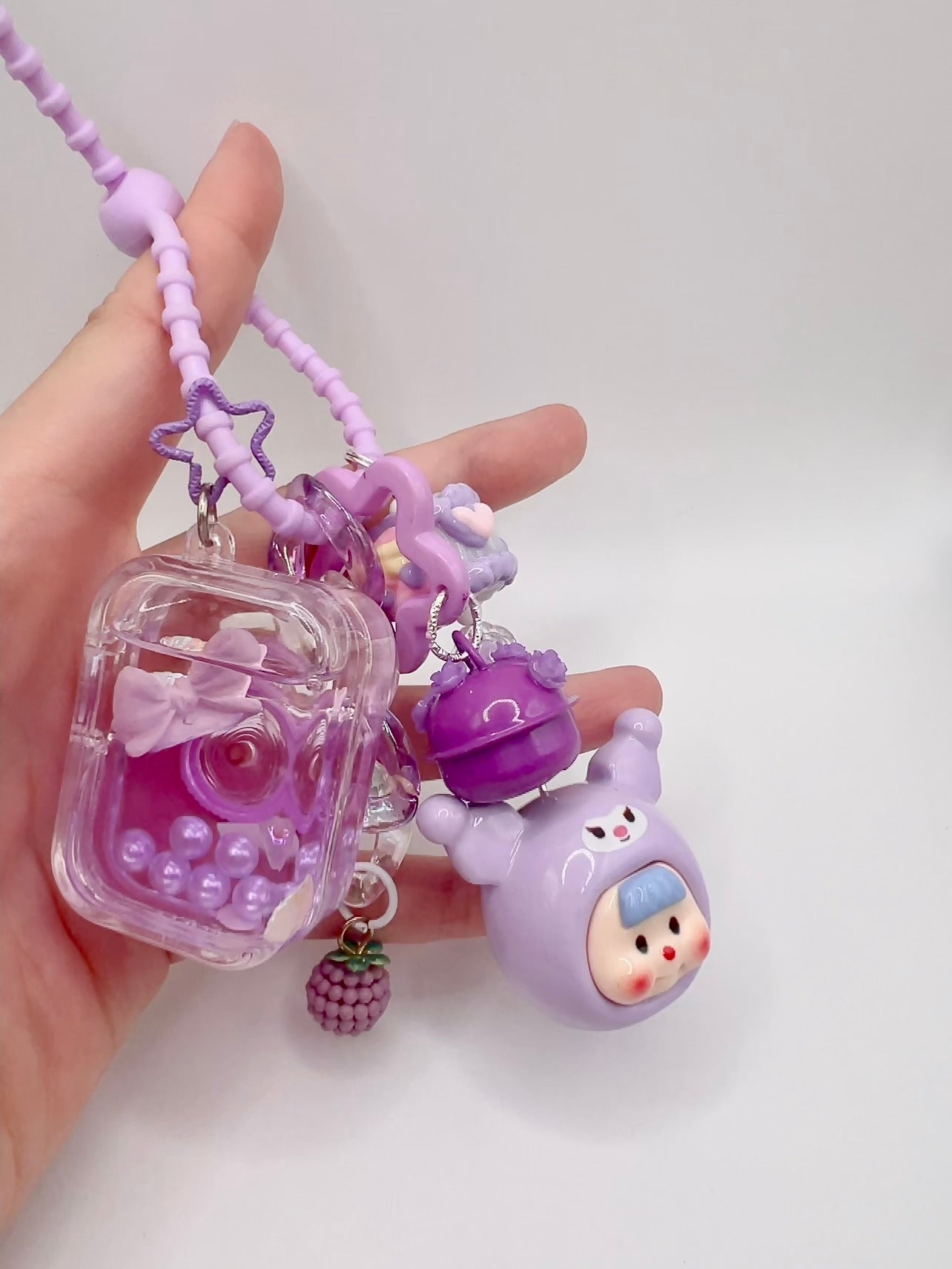 Handmade Kawaii Beaded Keychain: Cartoon Charm Bag Chain