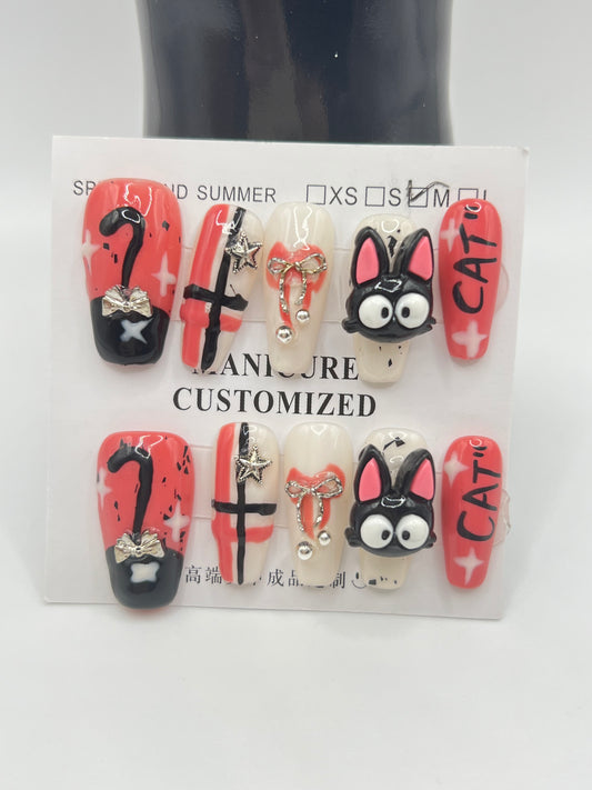 Cute Press-On Nails – Medium Size-10 design available