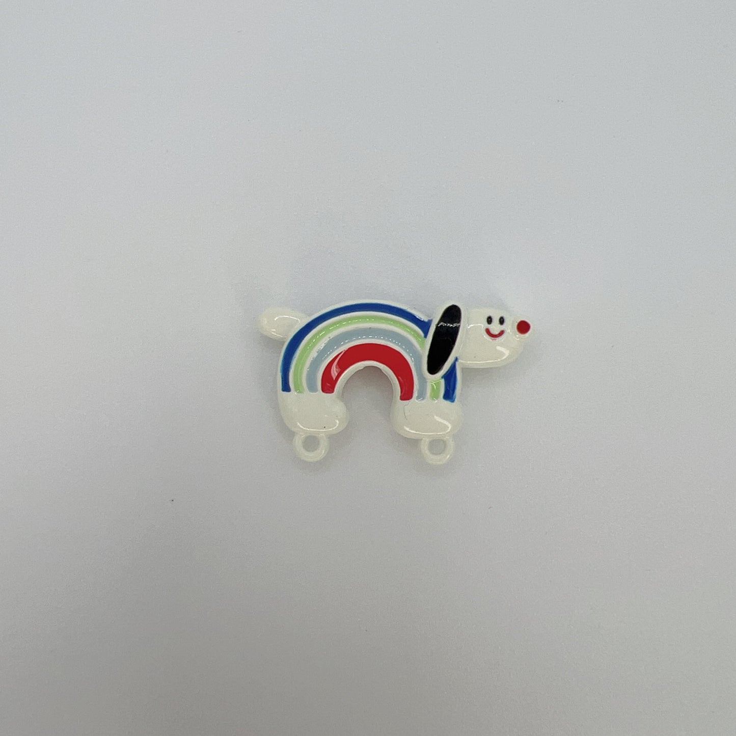 Metallic Rainbow Dog Double Charm – DIY Pendant for Keychains, Bag Chains & Phone Chains
