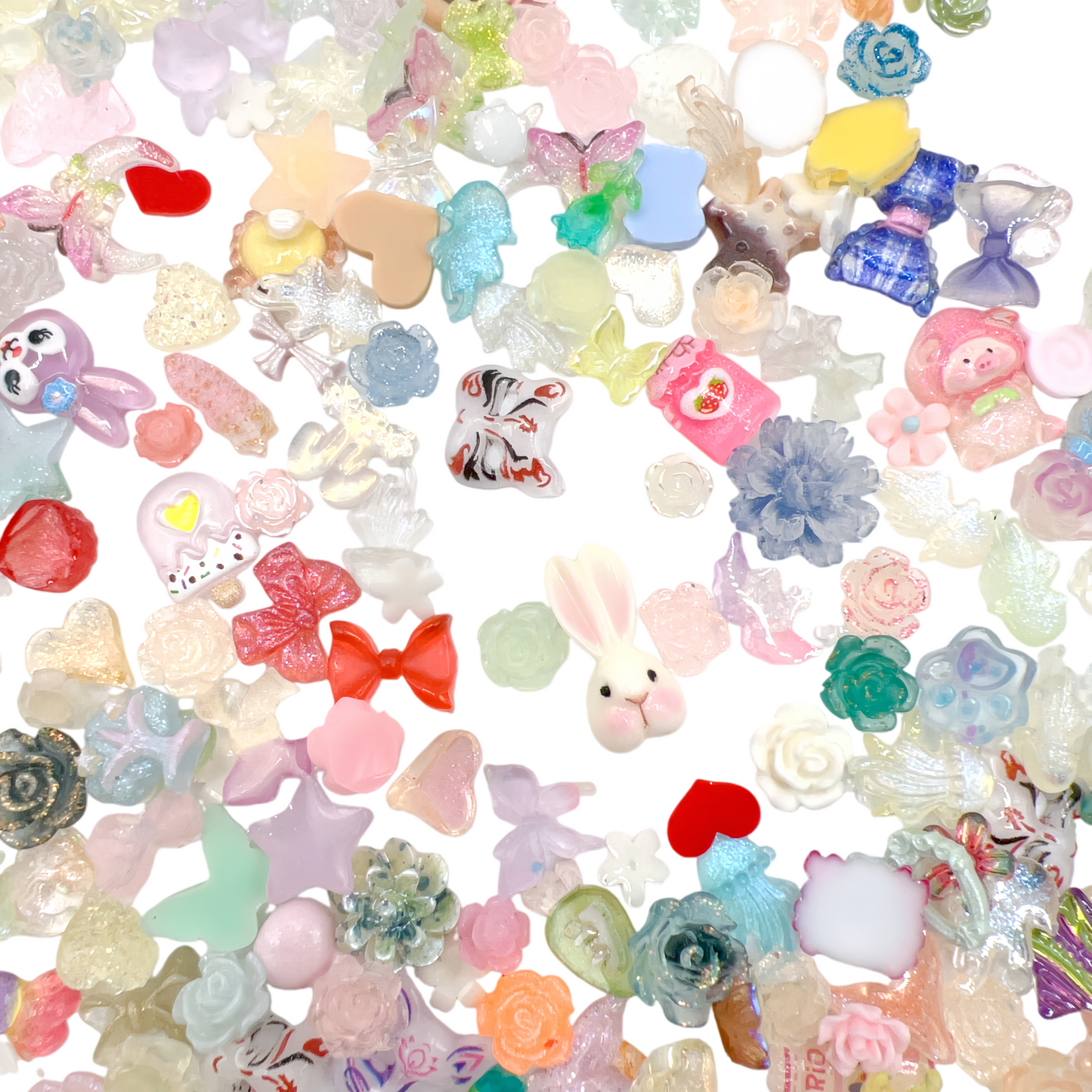 500PCS 3D Mixed Nail and DIY Craft Charms Assorted Colors – Multi Shapes
