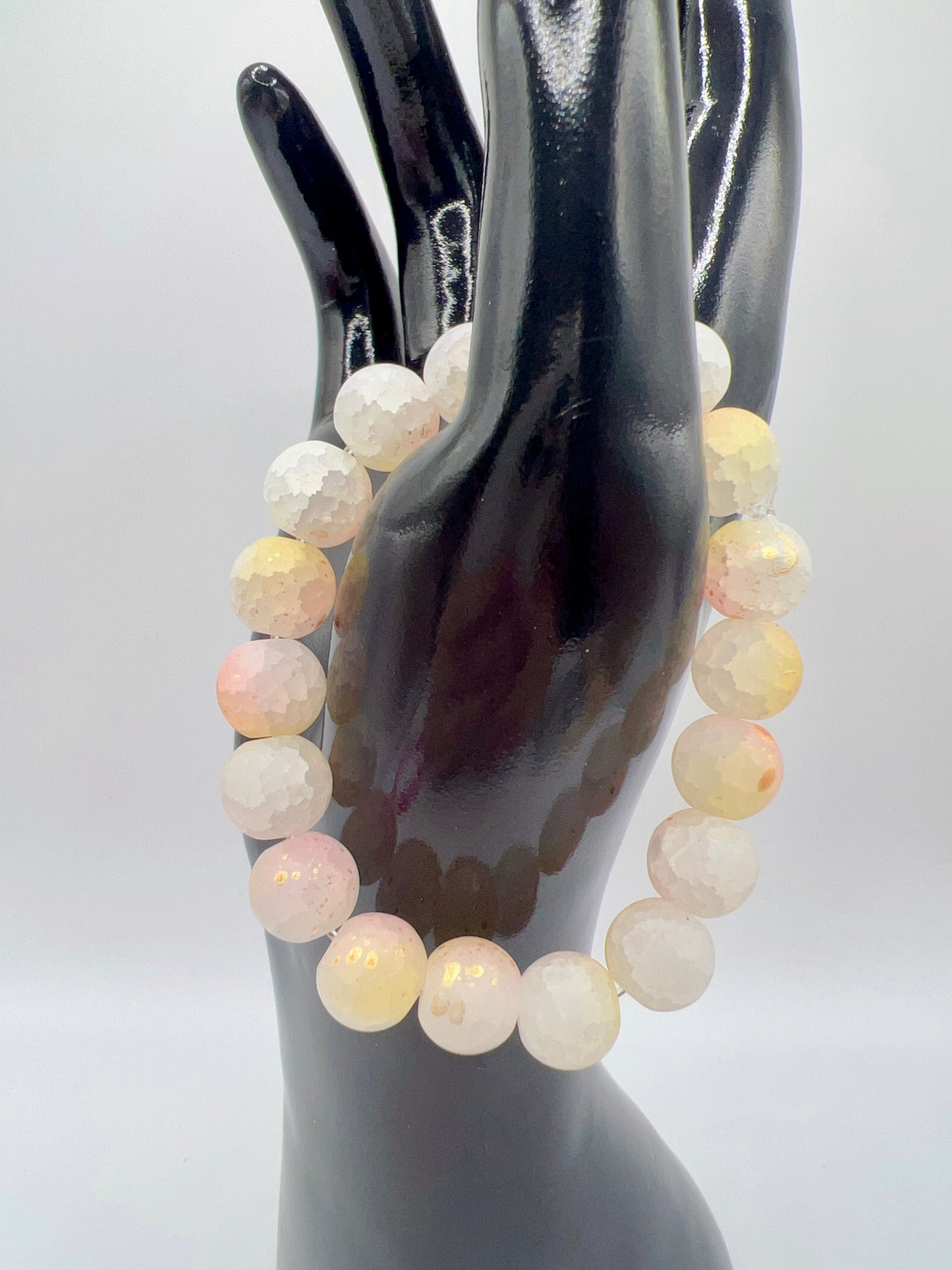 Stretchy Glass or Acrylic Bead Bracelet – Handmade Jewelry