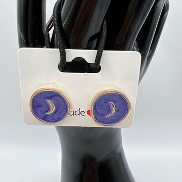 Crescent Moon Stud Earrings – Multi-Color Lightweight Jewelry