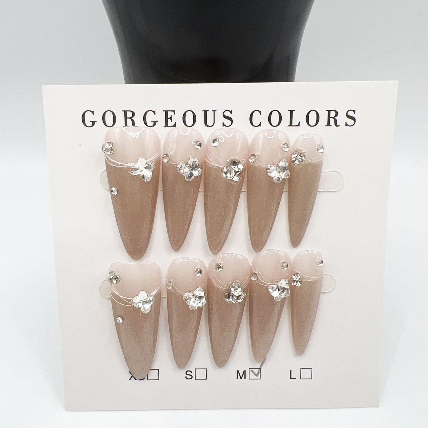Luxury Charms Press-On Nails – Medium Size-stiletto shape