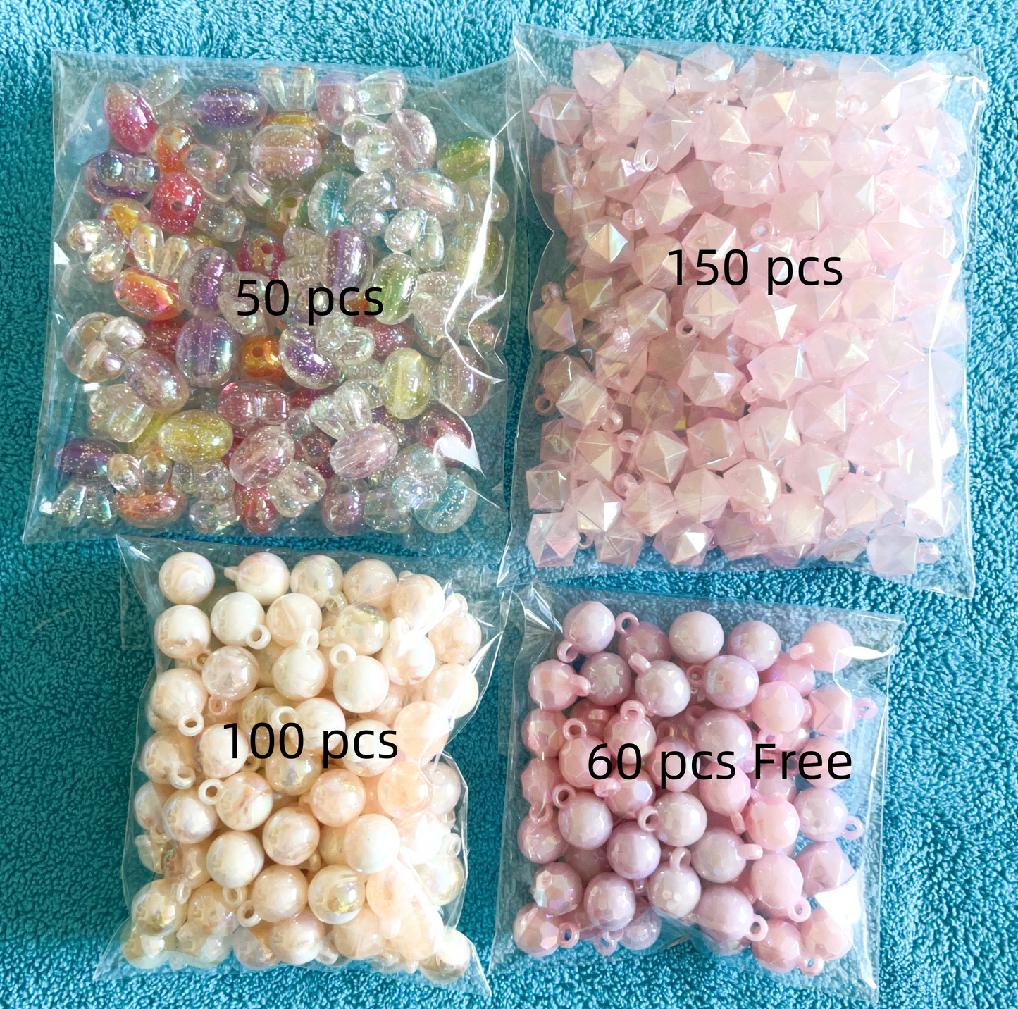 Kawaii Pastel Bead Bundle Lot – 360 PCS Resin Acrylic Beads DIY