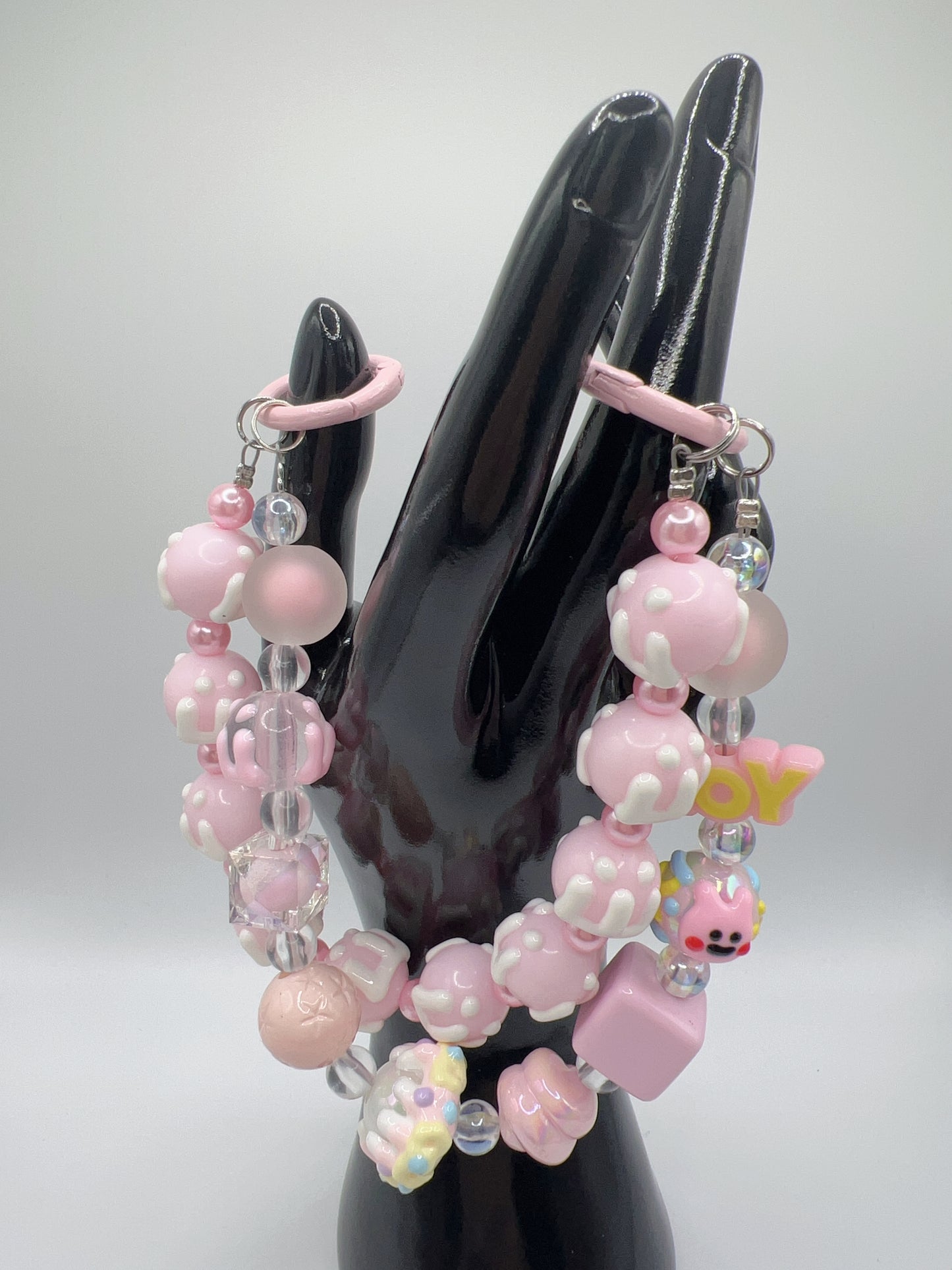 Double Layer Hand-Painted Bead Keychain / Bag Chain – Detachable, 2-in-1 Design, 2 Styles