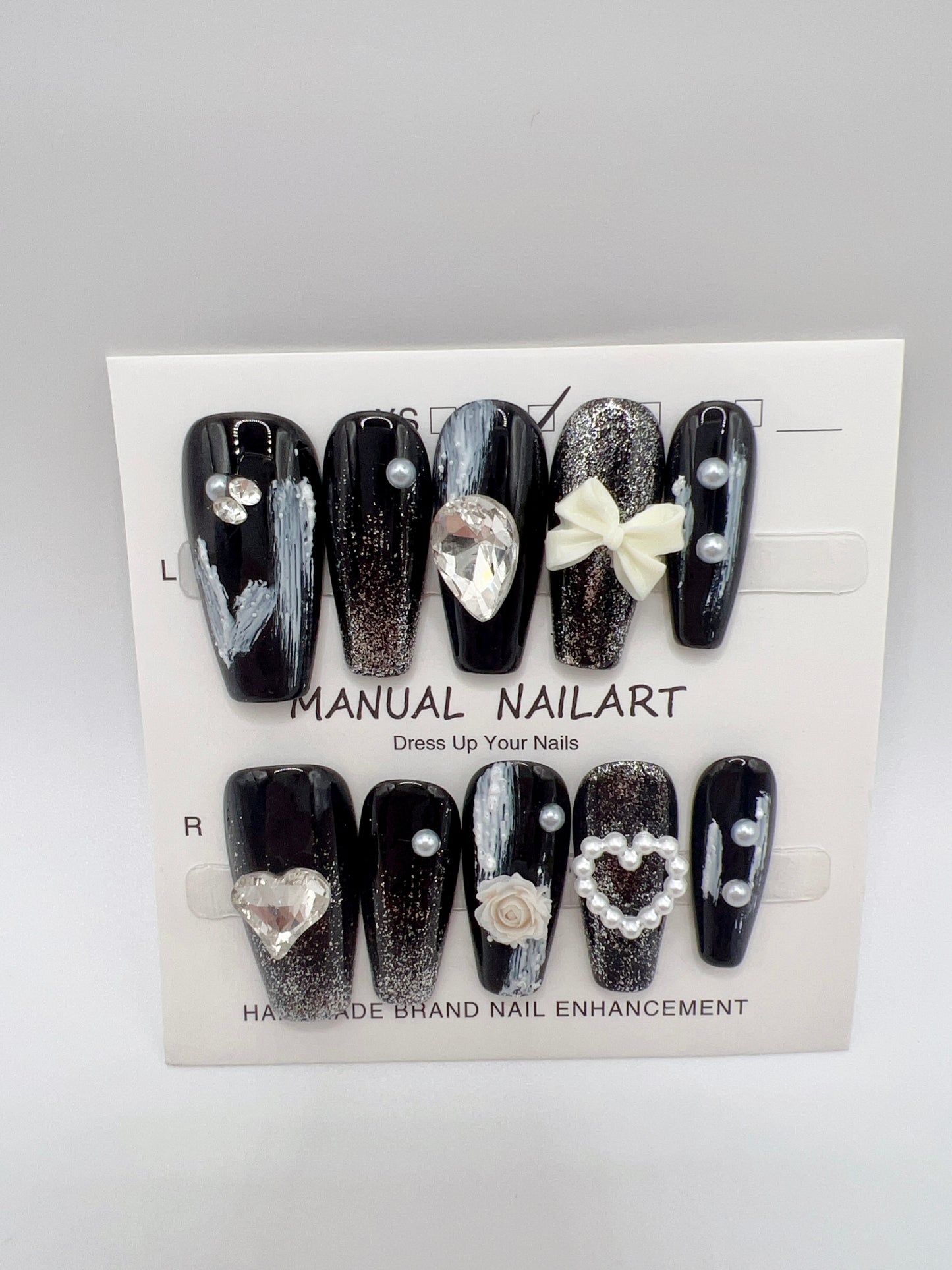 5 Sets Medium Coffin Press-On Nails Simple Style