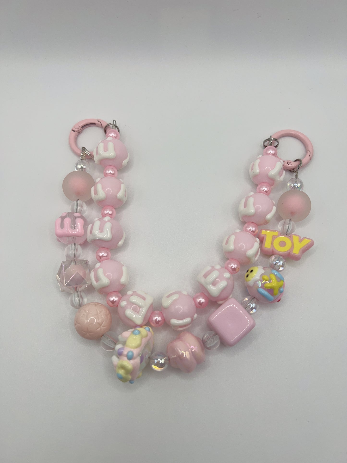 Double Layer Hand-Painted Bead Keychain / Bag Chain – Detachable, 2-in-1 Design, 2 Styles